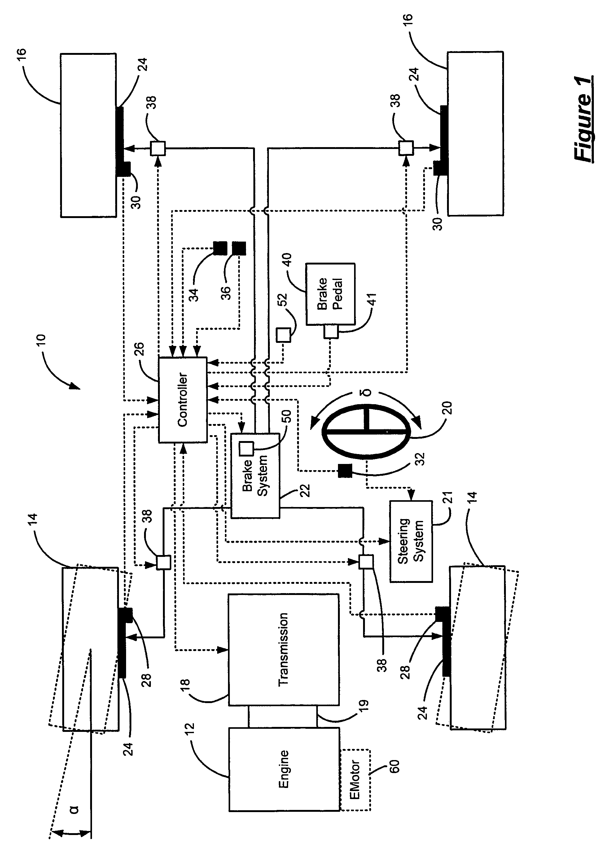 Rollback reduction in hybrid or conventional powertrain vehicle via vehicle stability enhancement system (VSES)