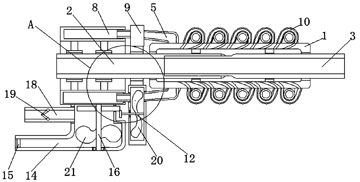 A noise reduction cooling structure for an engine