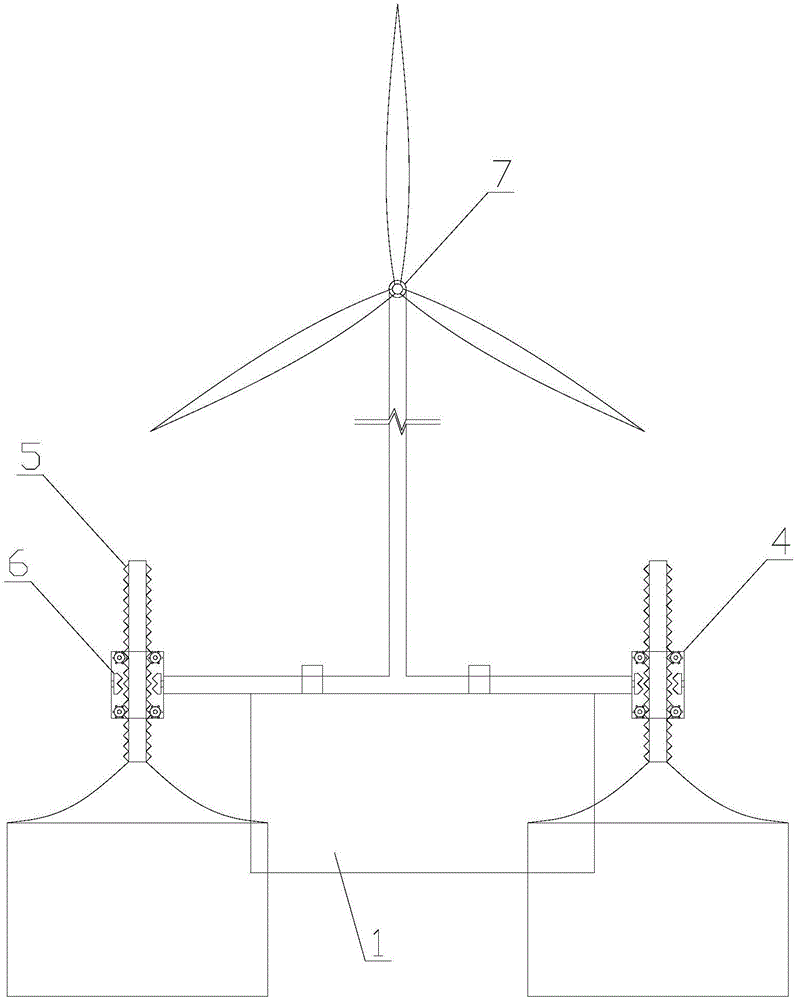 Three-barrel self-elevating gantry type wind power generator foundation structure and construction method thereof