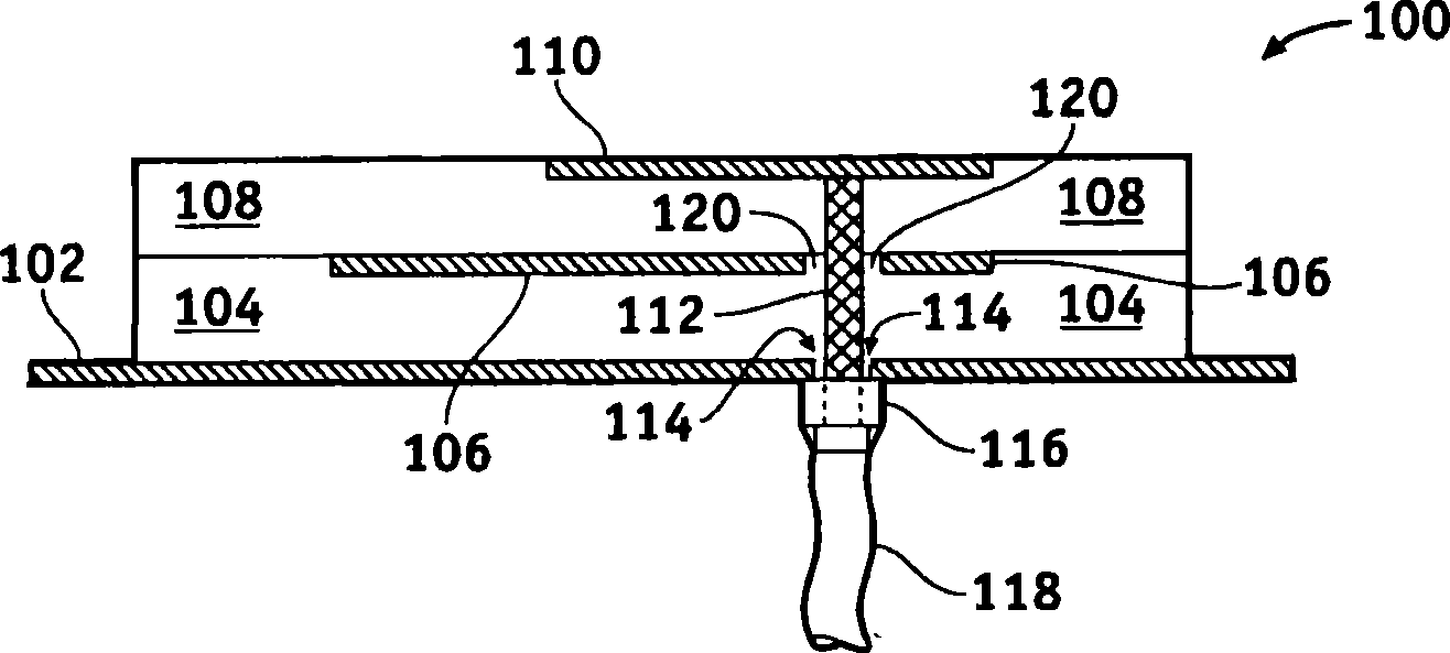 Dual band stacked patch antenna