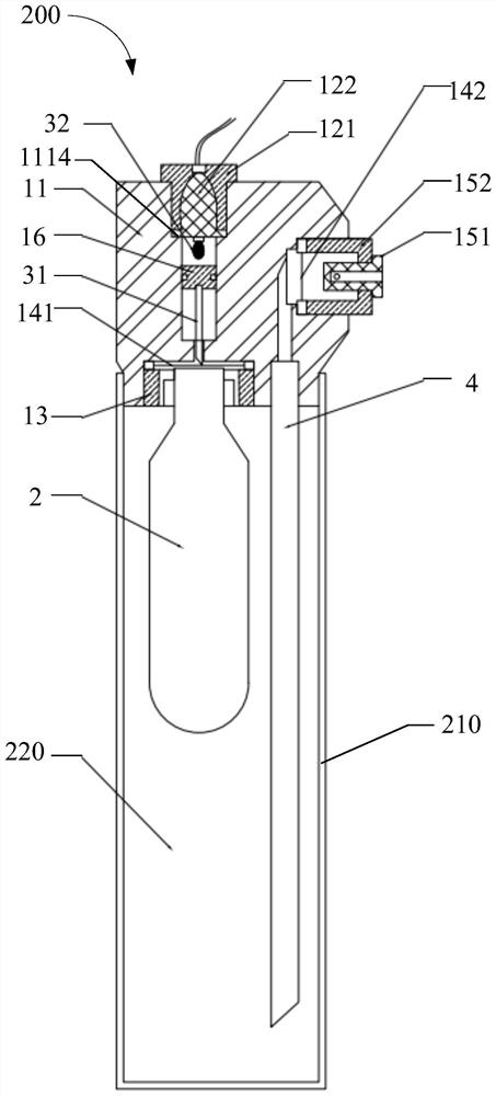 Starting device and fire extinguishing equipment