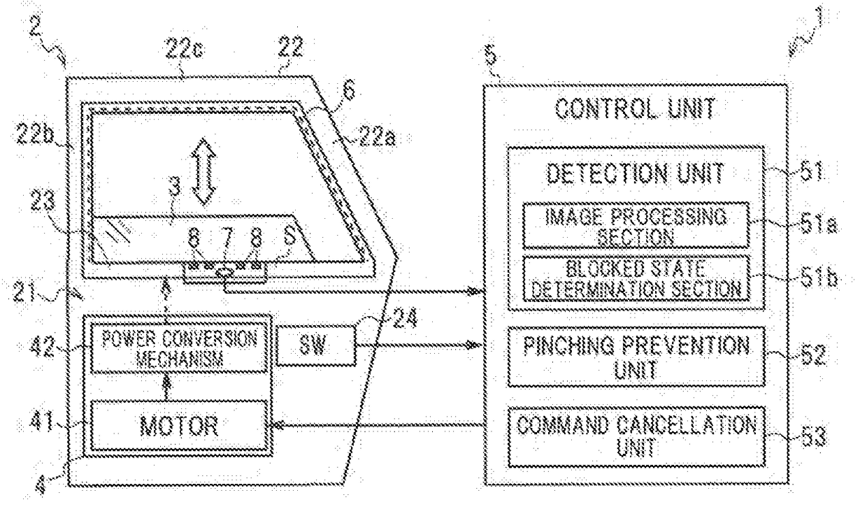 Vehicle window glass raising/lowering device, vehicle door, and vehicle