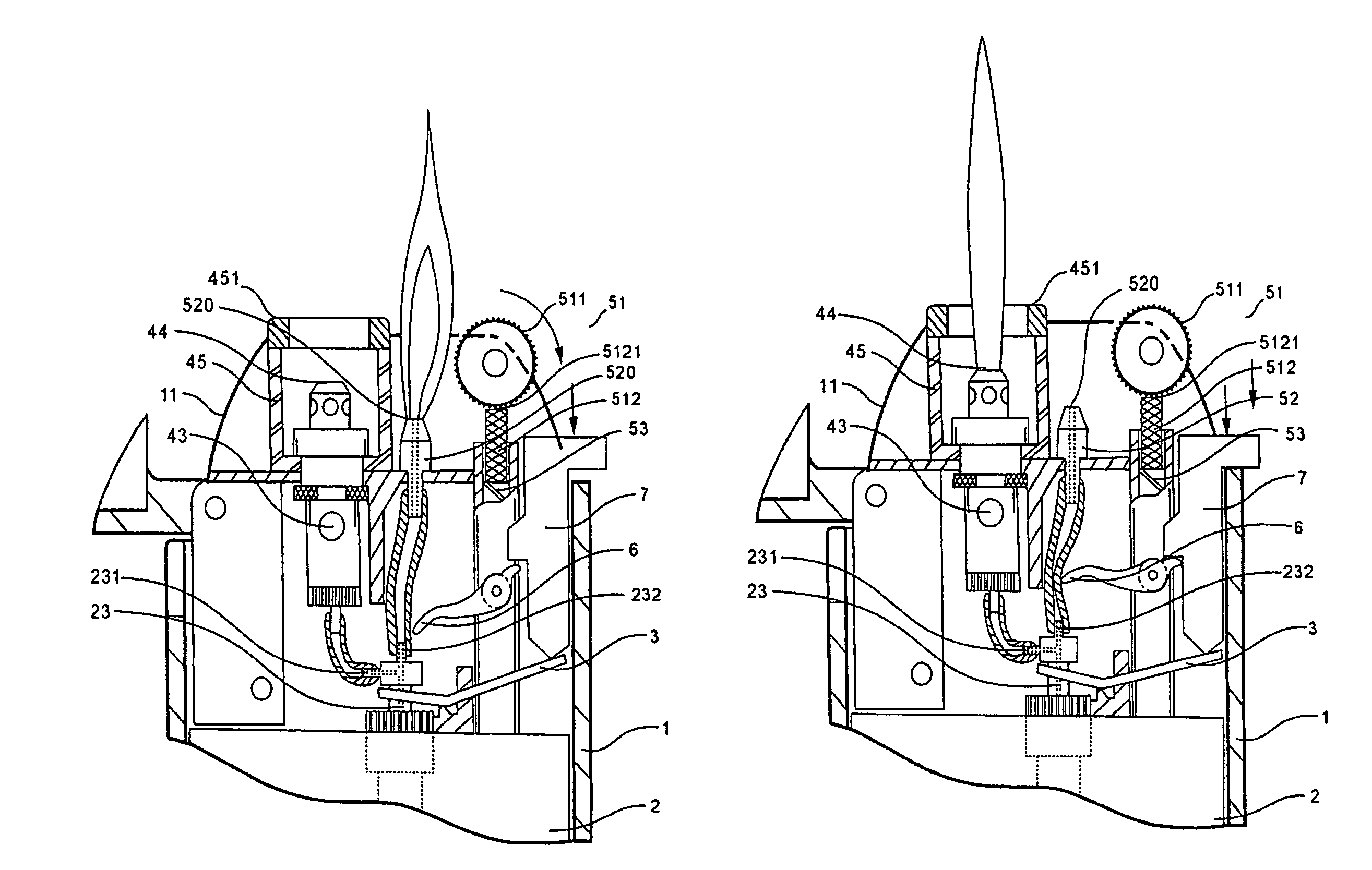 Lighter with flint igniter