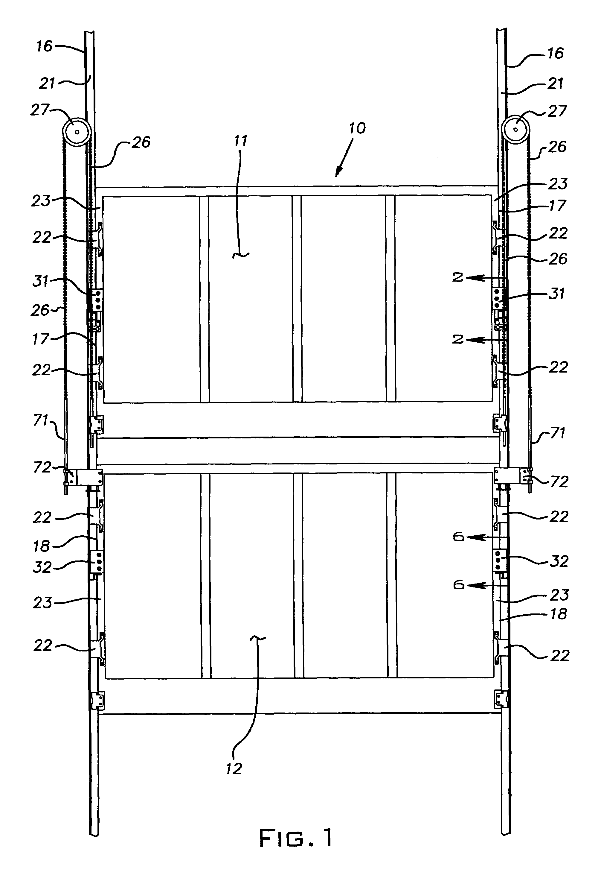 Elevator landing door broken chain safety device