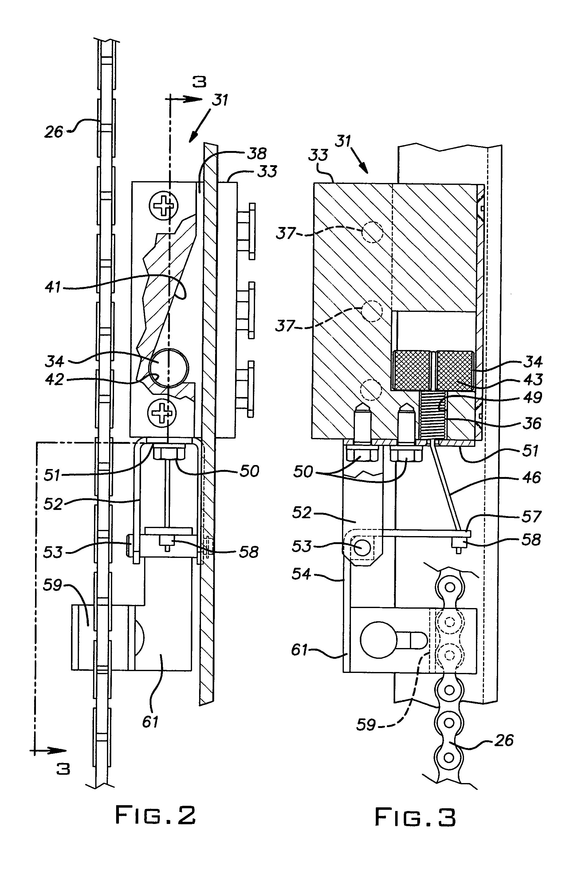 Elevator landing door broken chain safety device