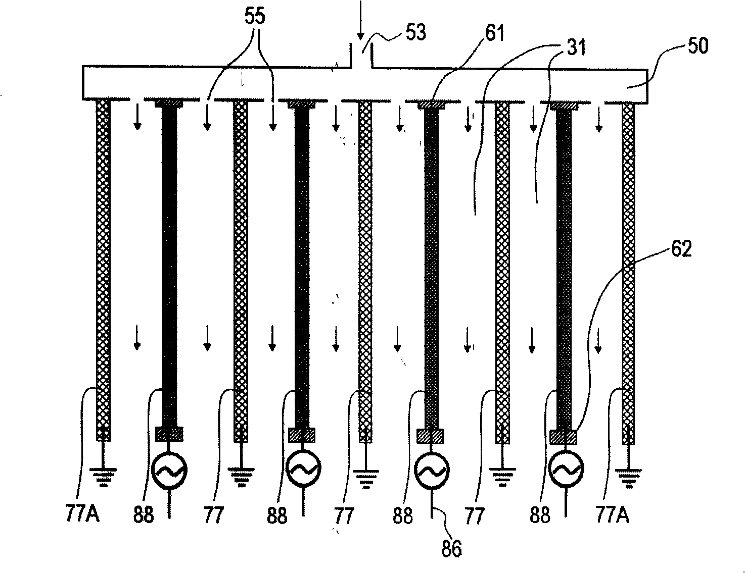 Plasma case for thin film production in enormous quantities