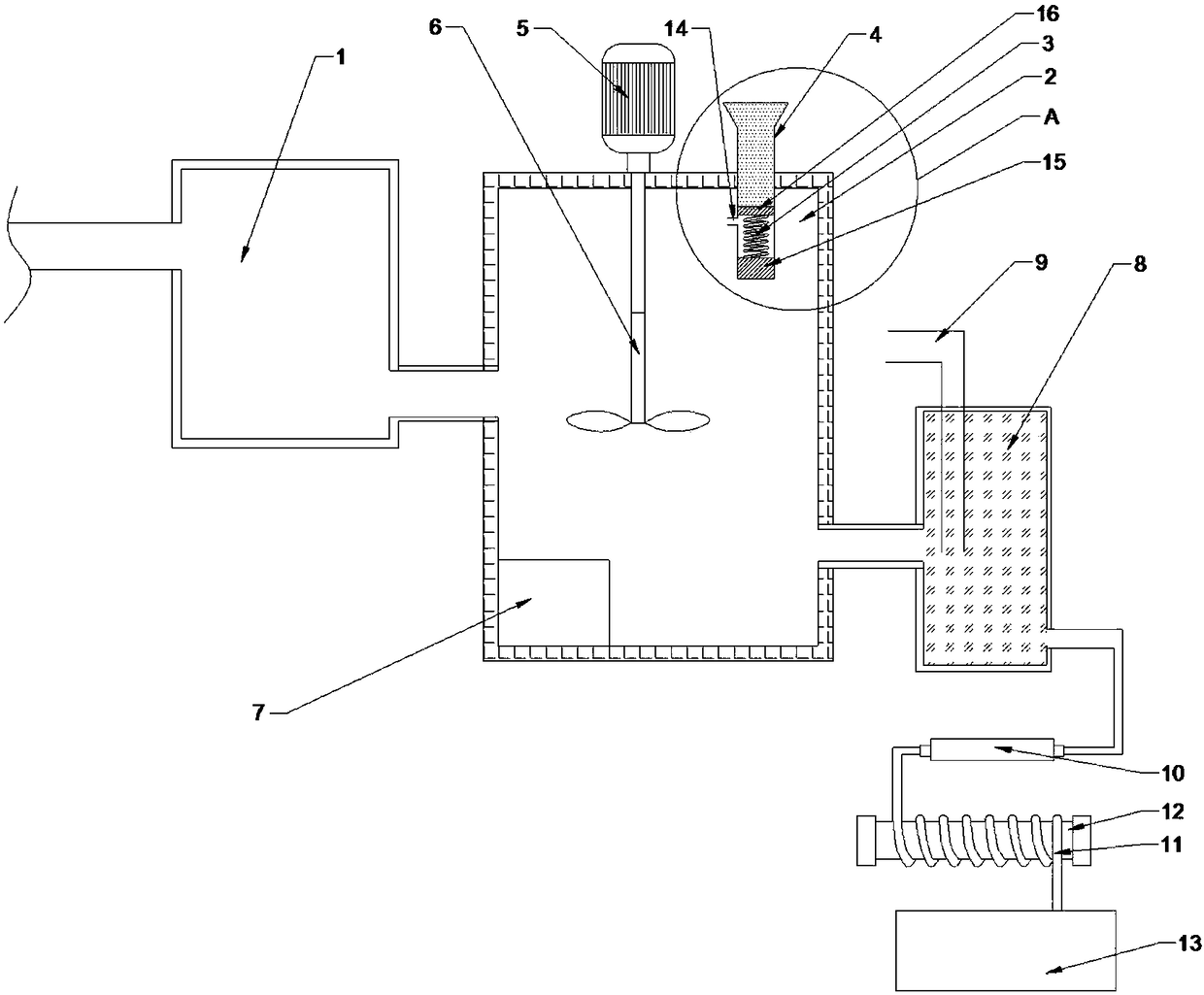 Domestic sewage treatment device for digital product workshop