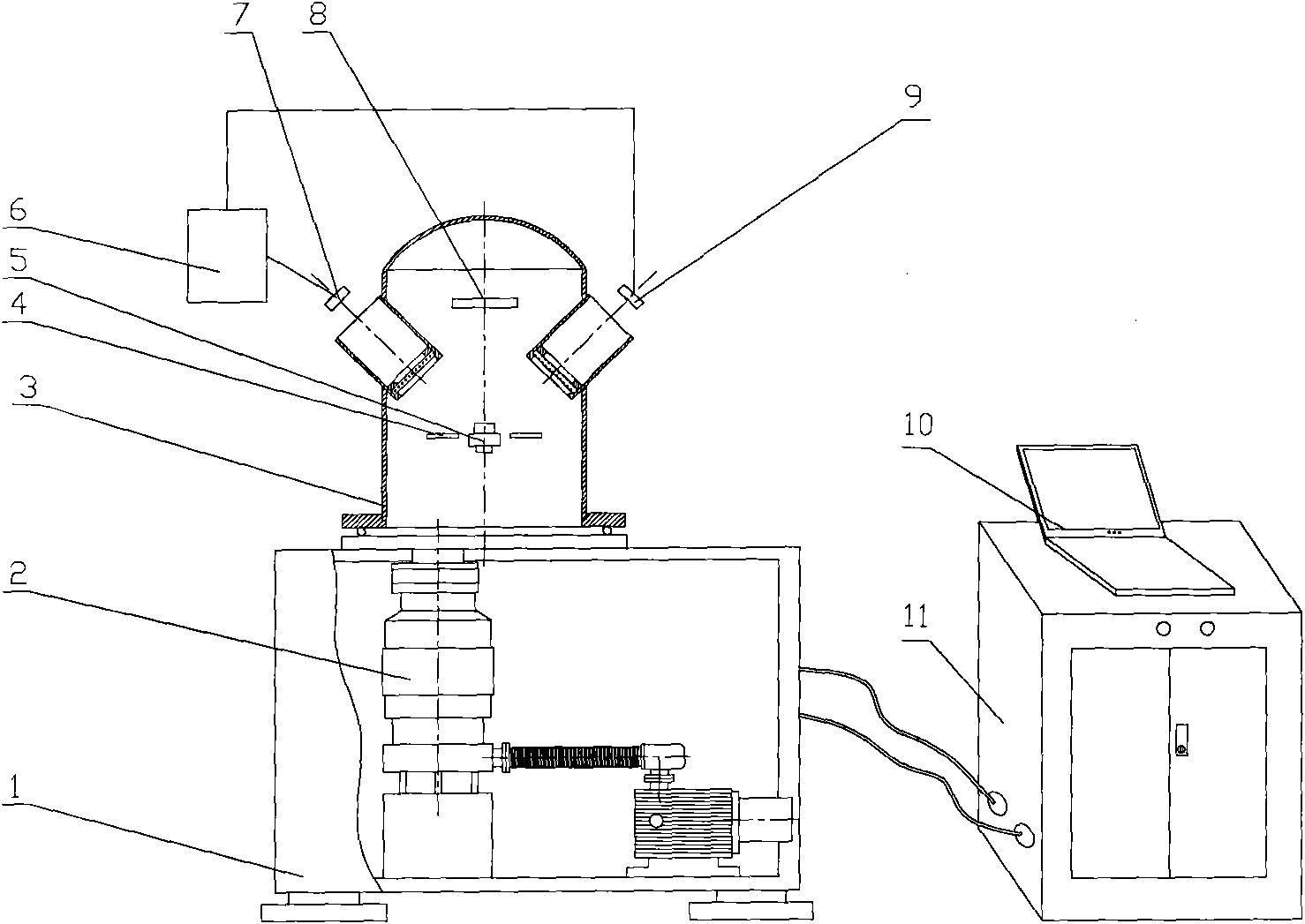 In-situ monitoring method for outgasing contamination of nonmetallic materials on optical surface of spacecraft