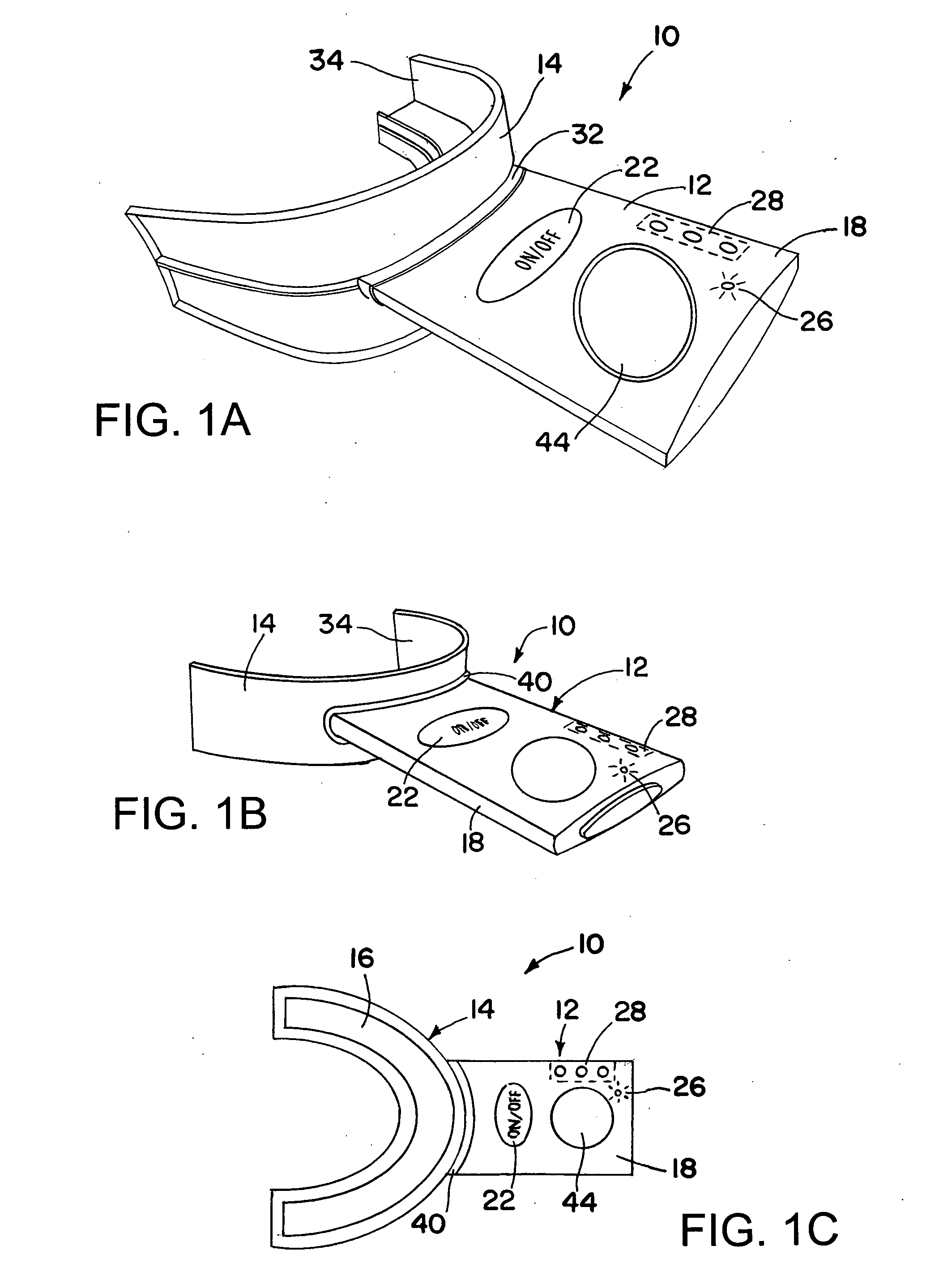 Compact tooth whitening device