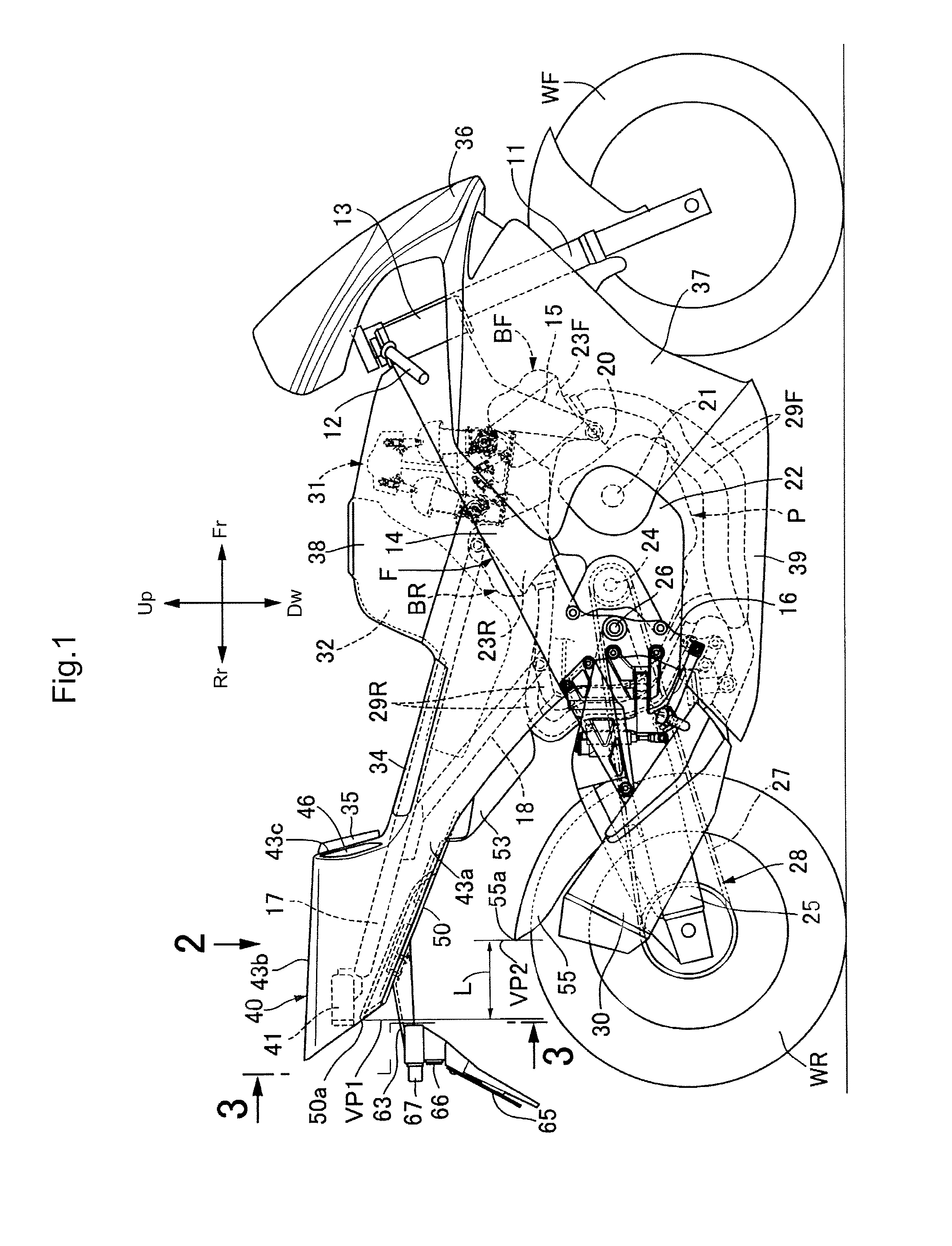 Rear structure of motorcycle