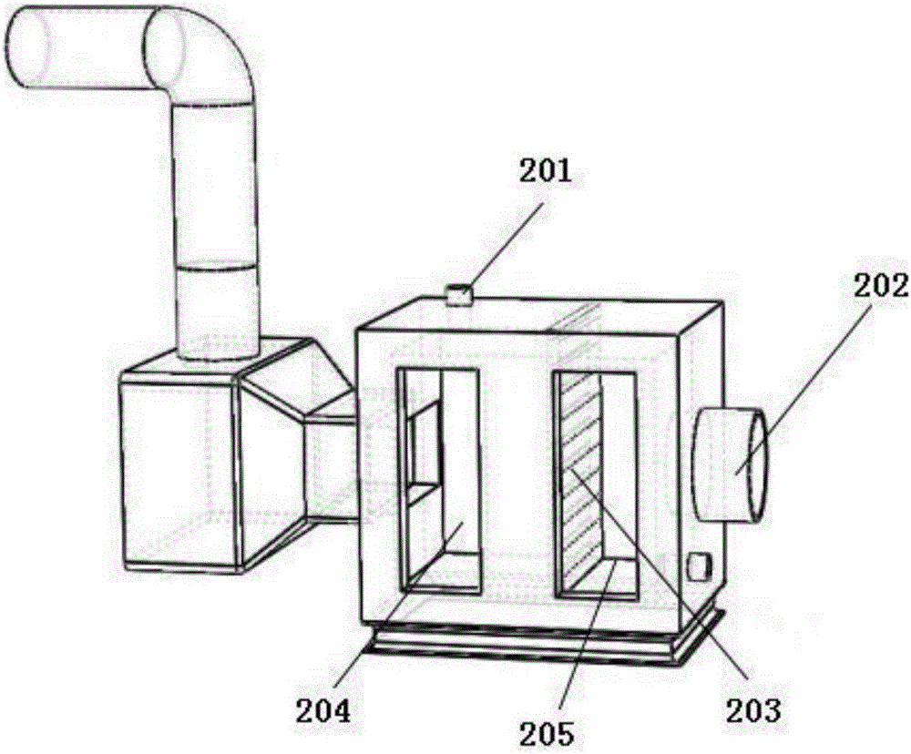 Device for discharging and treating volatile organic compound of printing machine