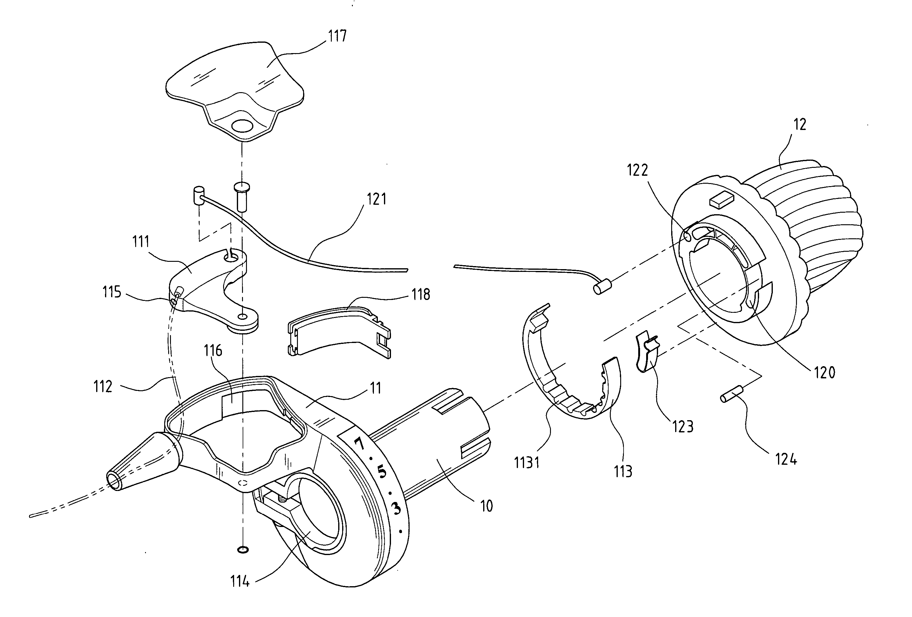 Handlebar gear shifter for bicycle