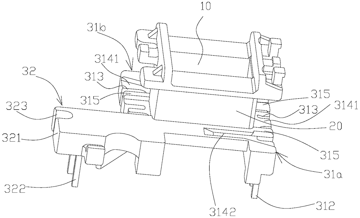 Transformer framework preventing winding lead wire from crossing