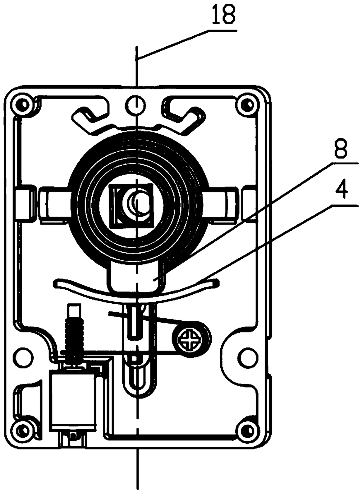 Front-mounted clutch structure device and intelligent lock thereof