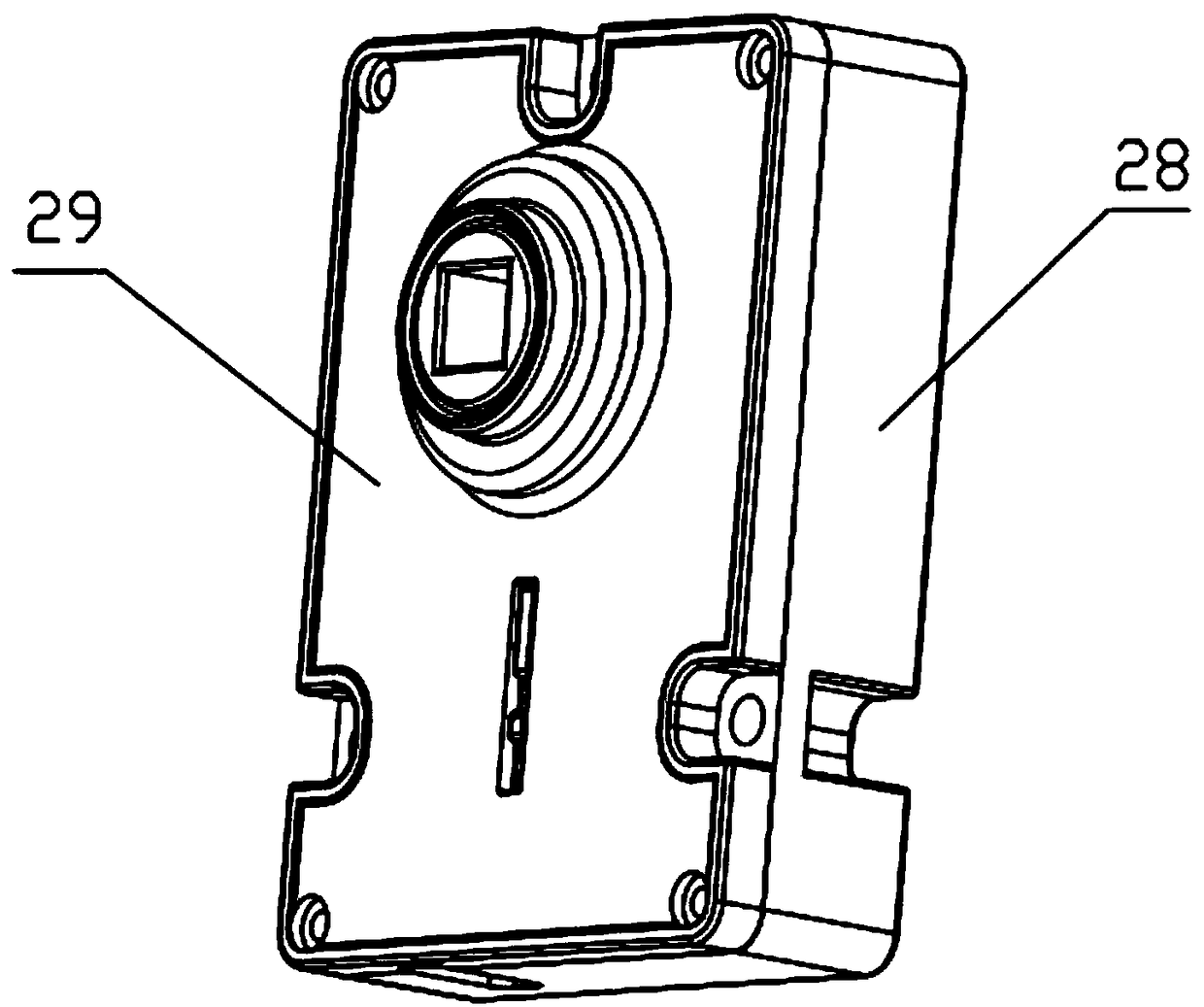 Front-mounted clutch structure device and intelligent lock thereof