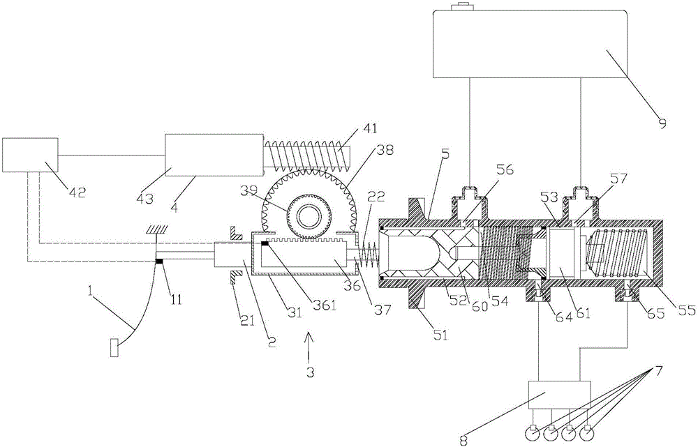 Failure-protecting decoupling-type braking mechanism and control method