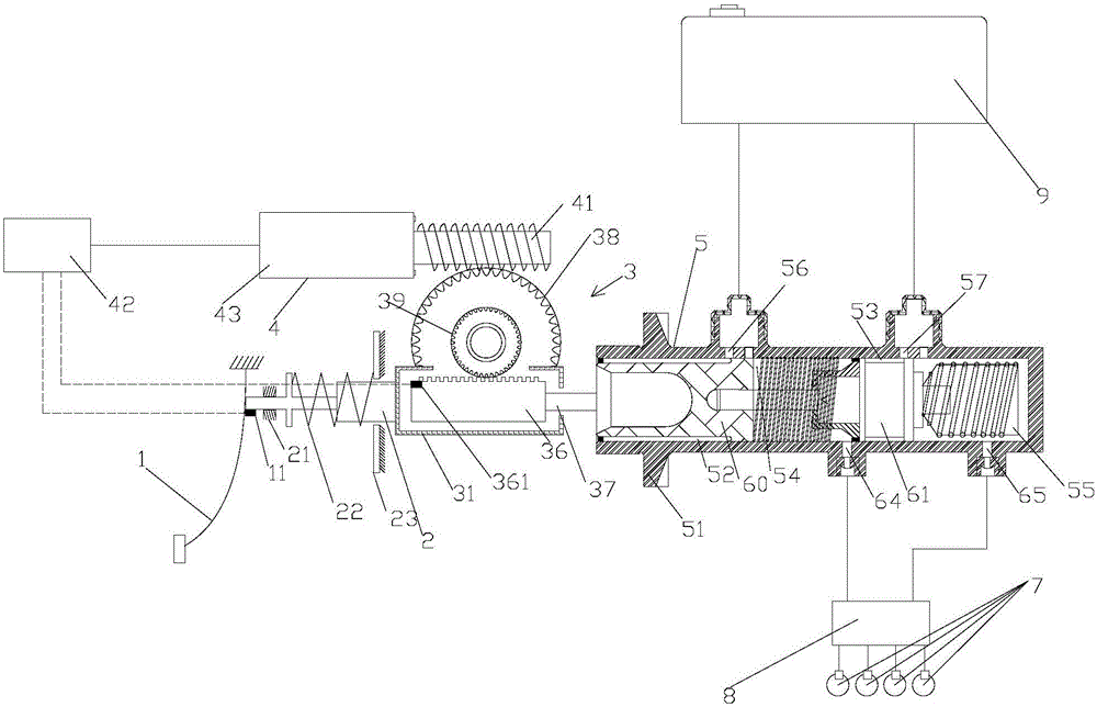 Failure-protecting decoupling-type braking mechanism and control method