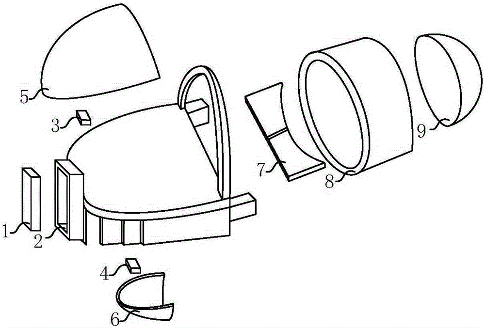 High beam and low beam integrated LED automobile lens