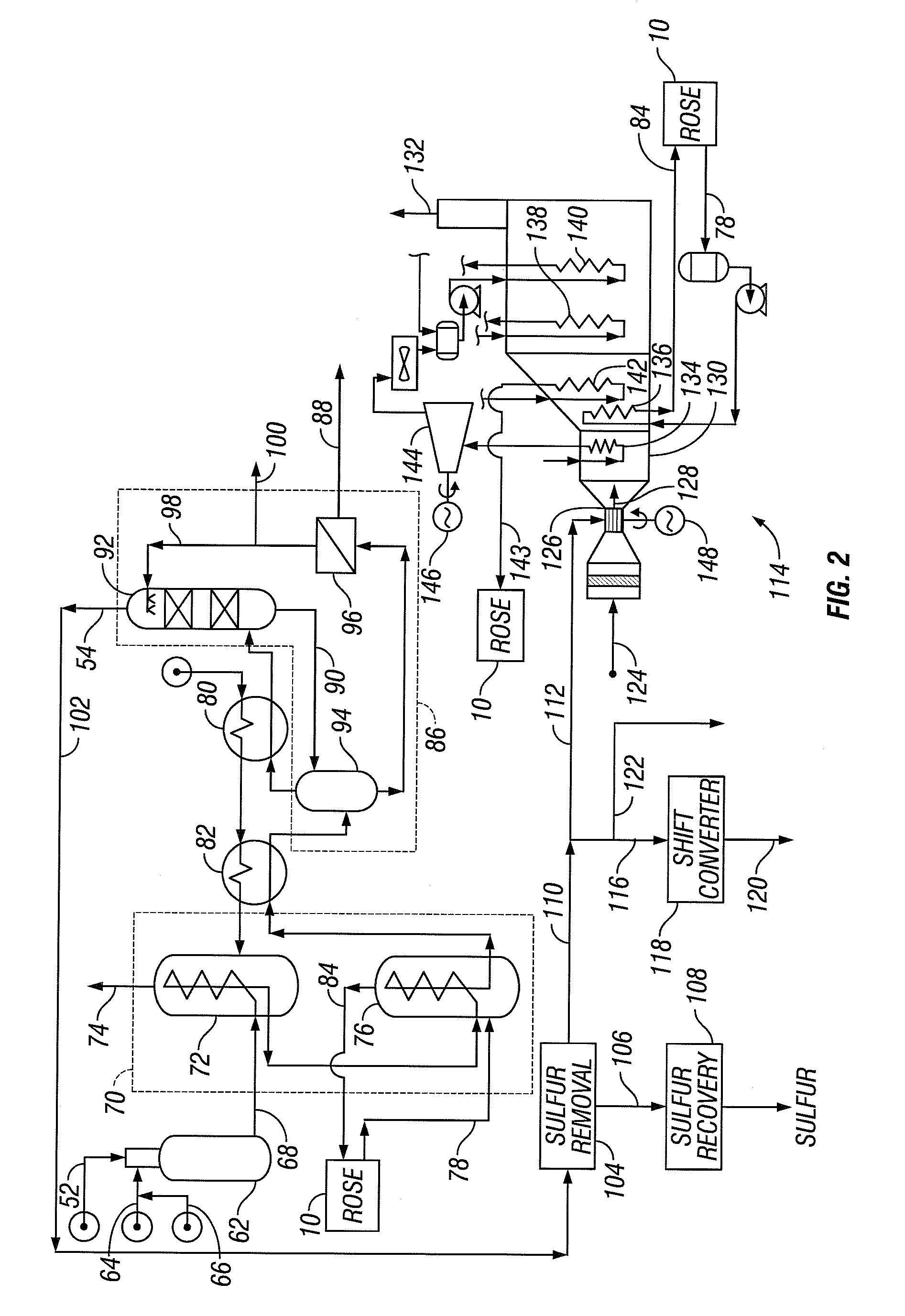 Processing of residual oil by residual oil supercritical extraction integrated with gasification combined cycle