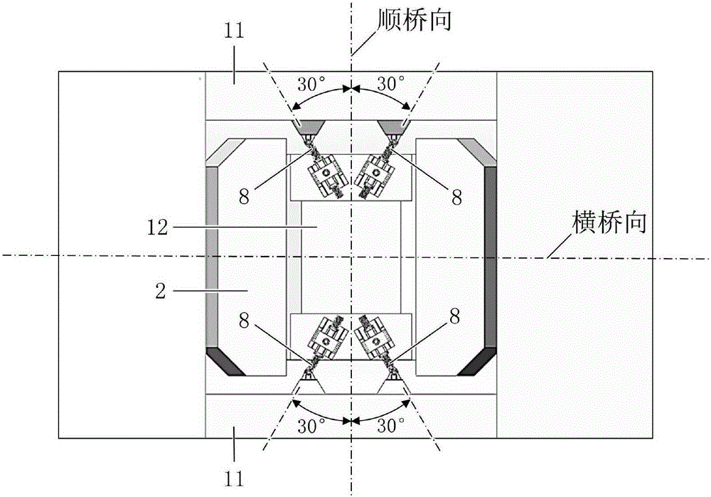 Oblique-damping restraint system for main girders of cable-stayed bridge