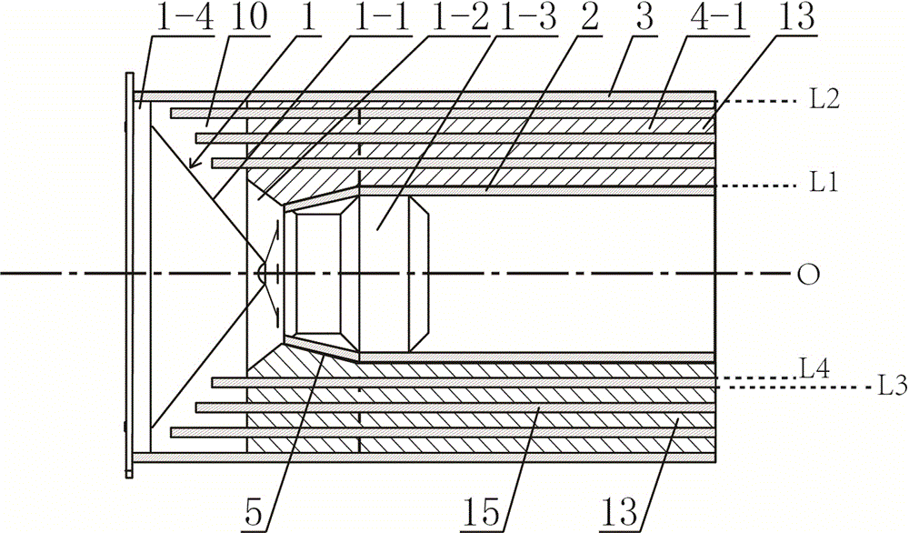 Double-basin-frame combined type loudspeaker system with precise ring-shaped pipe composite channel group