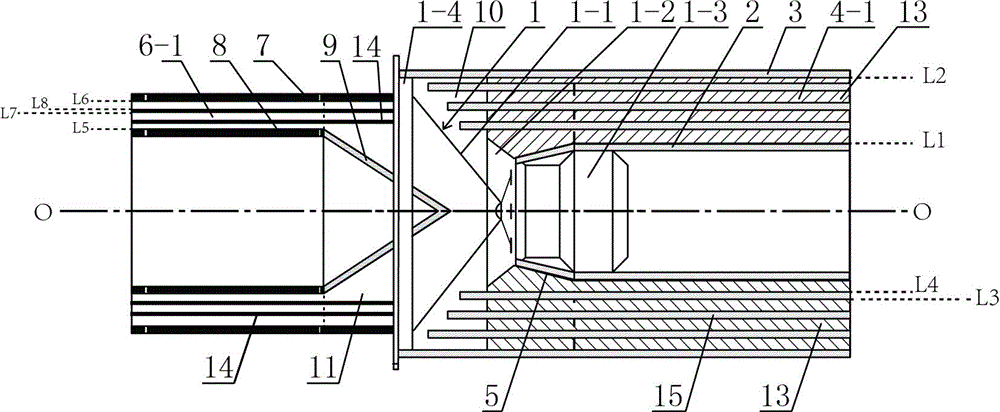 Double-basin-frame combined type loudspeaker system with precise ring-shaped pipe composite channel group