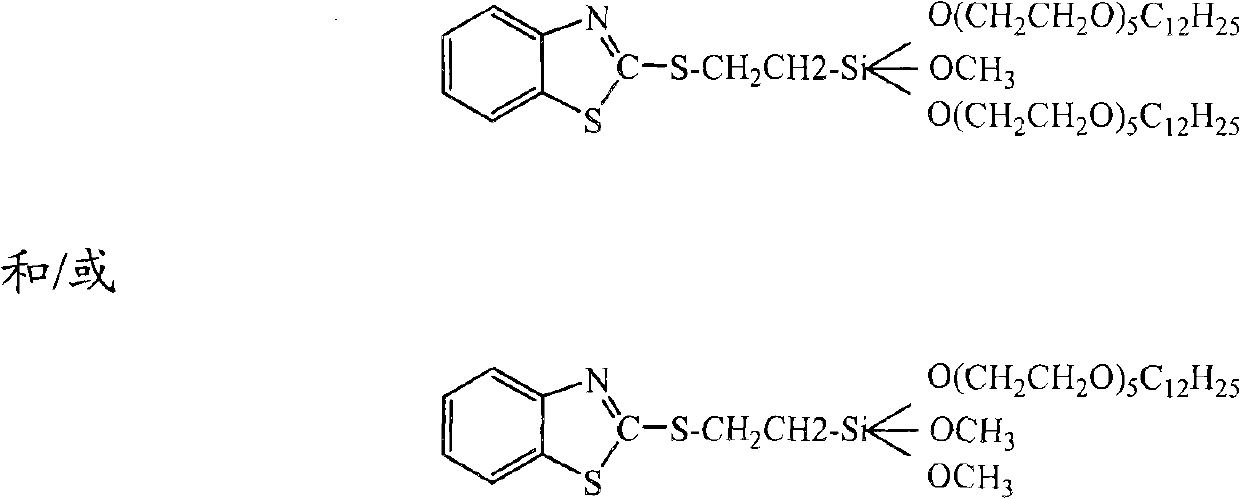 Low-volatility benzothiazolyl mercaptosilanes and preparation method thereof