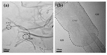 A preparation method of cnt-go/cu composite material with hierarchical structure