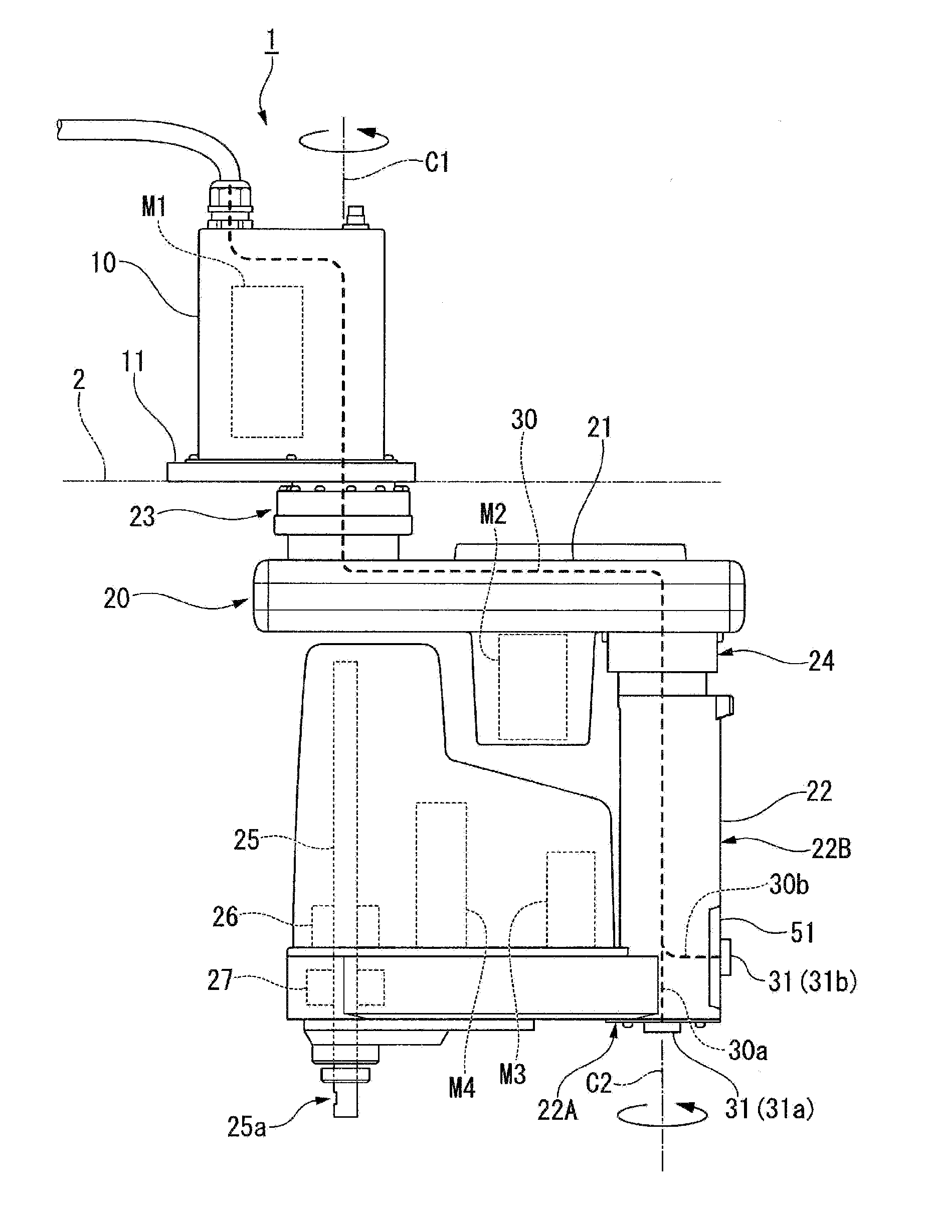 Ceiling mounted robot