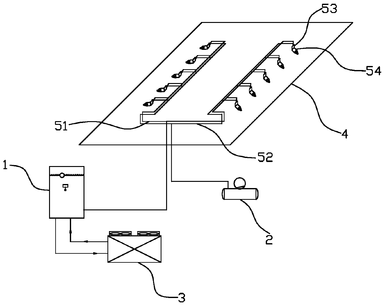 Snow making system for performance testing device of freezer