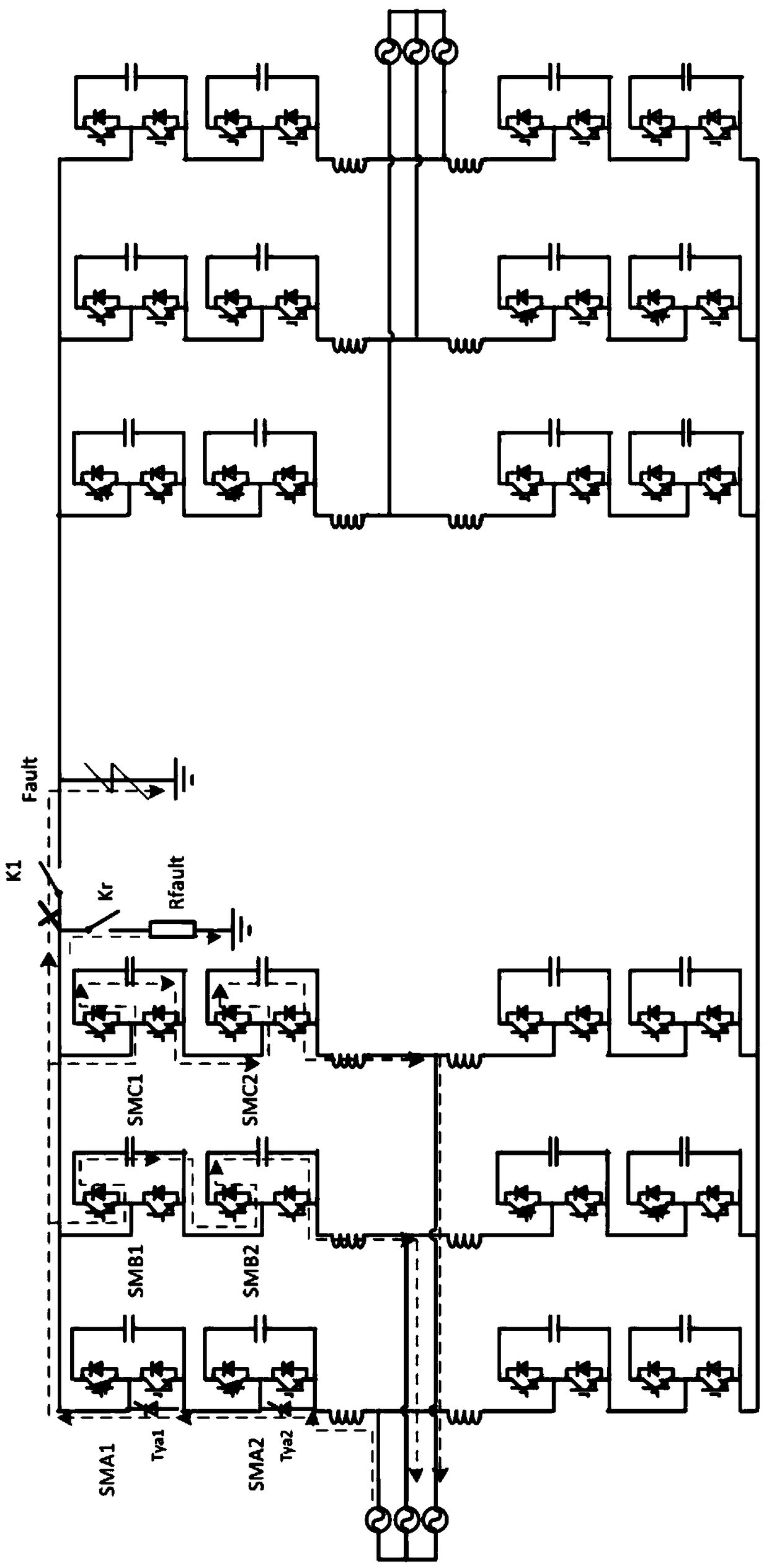 A flexible direct current transmission system and its direct current fault handling method