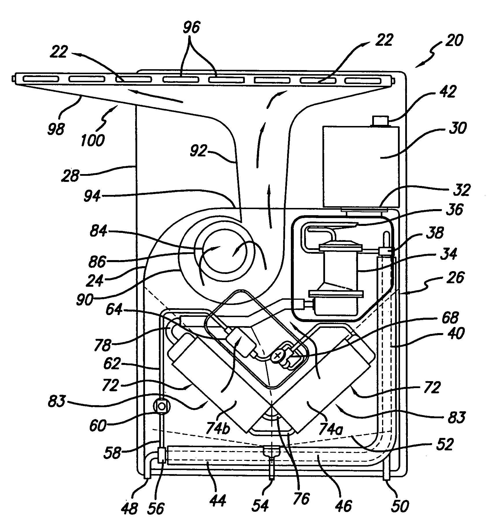 Cooling system for a commercial aircraft galley