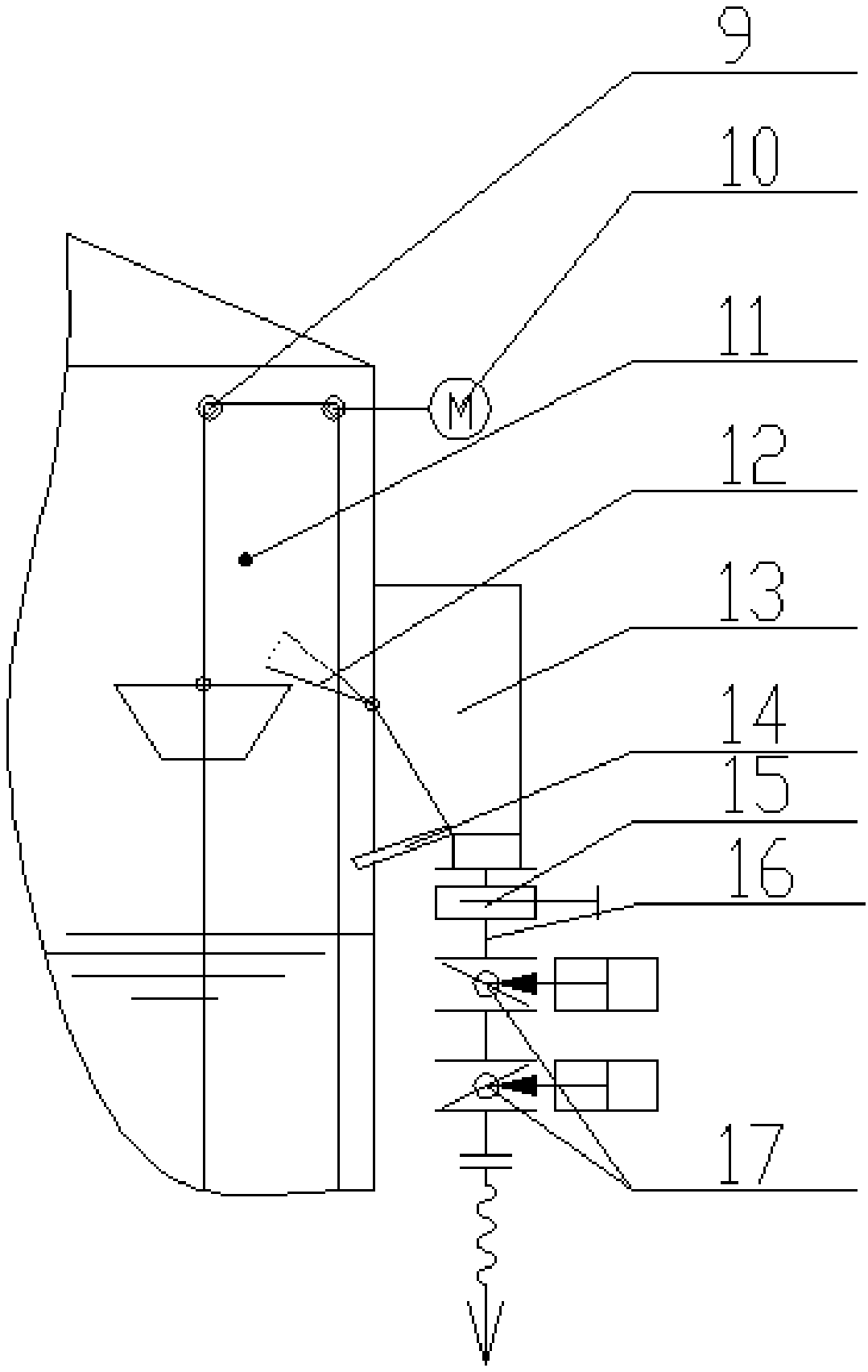 Anaerobic jar mechanical sand discharging device