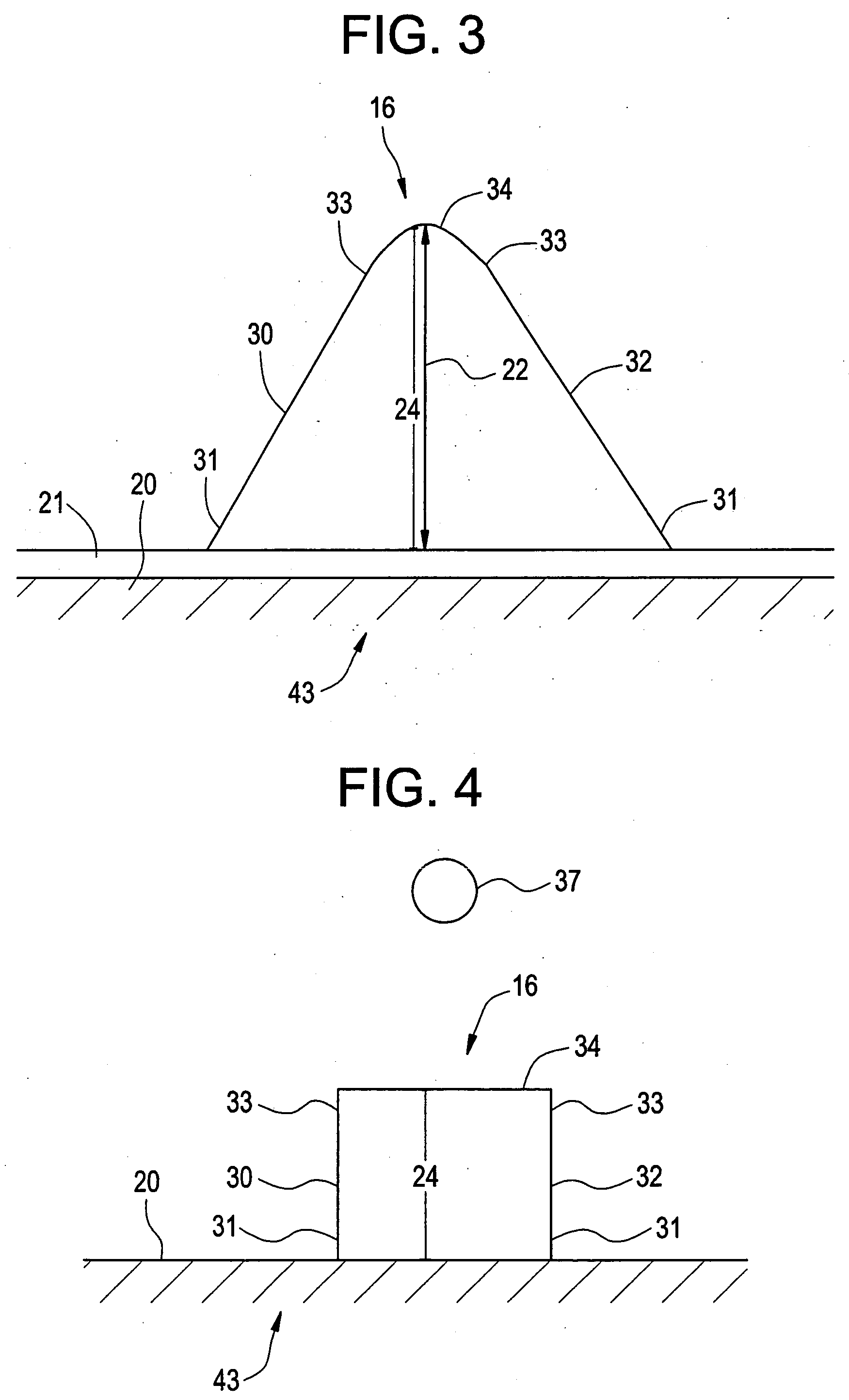 Pattern for the surface of a turbine shroud