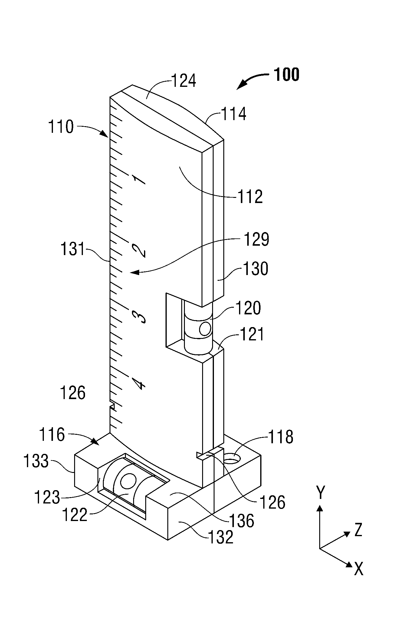 Hands-free measuring instrument