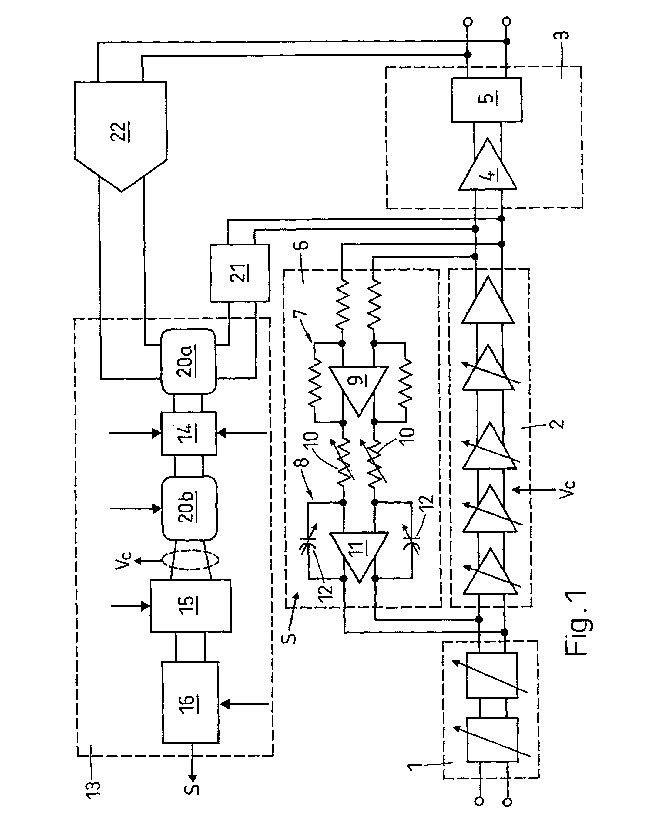 Analog base band unit for a RF receiver and method for using the same