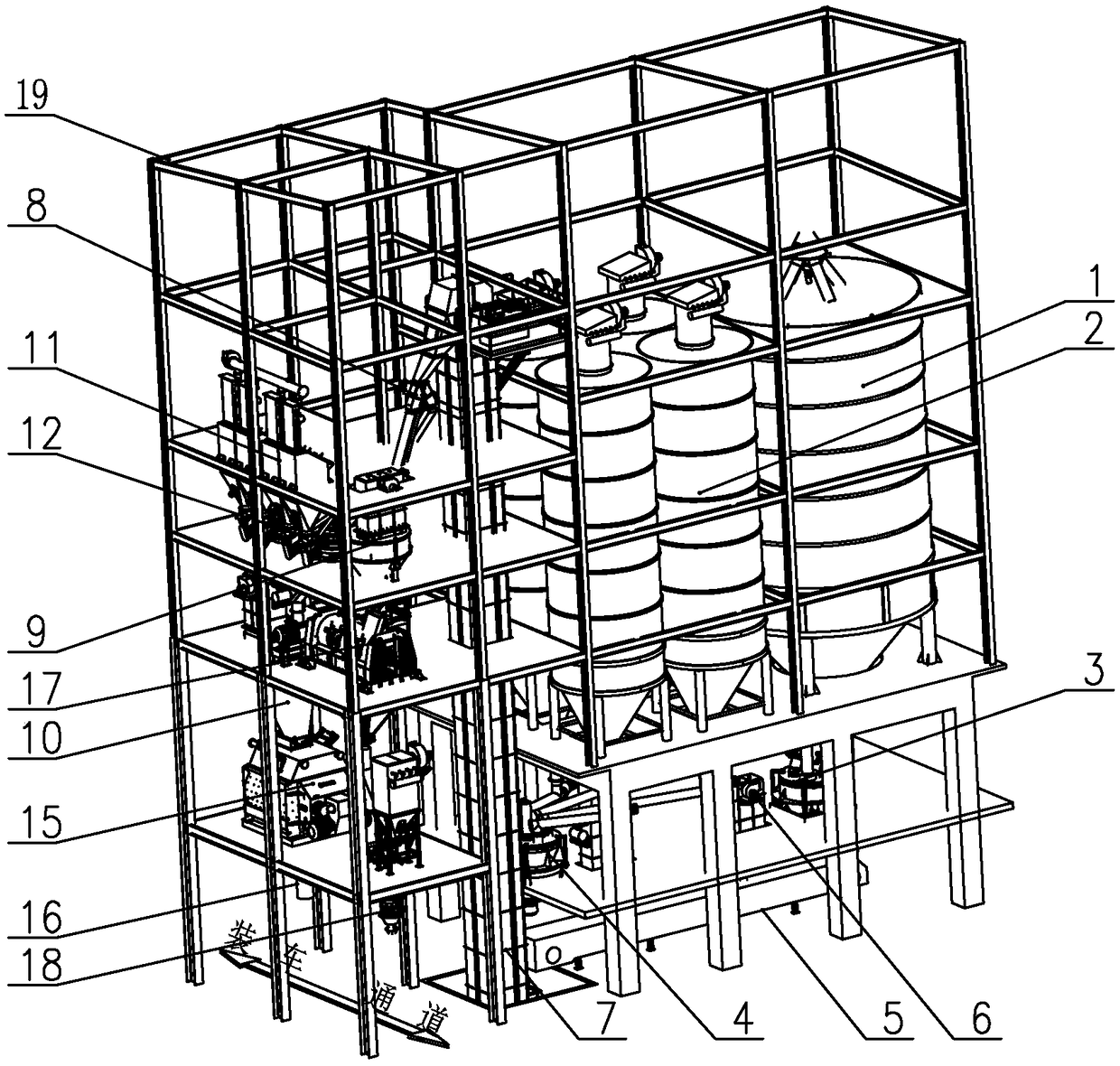 Dry and wet pre-mixed mortar production device