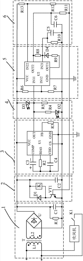 Infrared automatic hand drier circuit