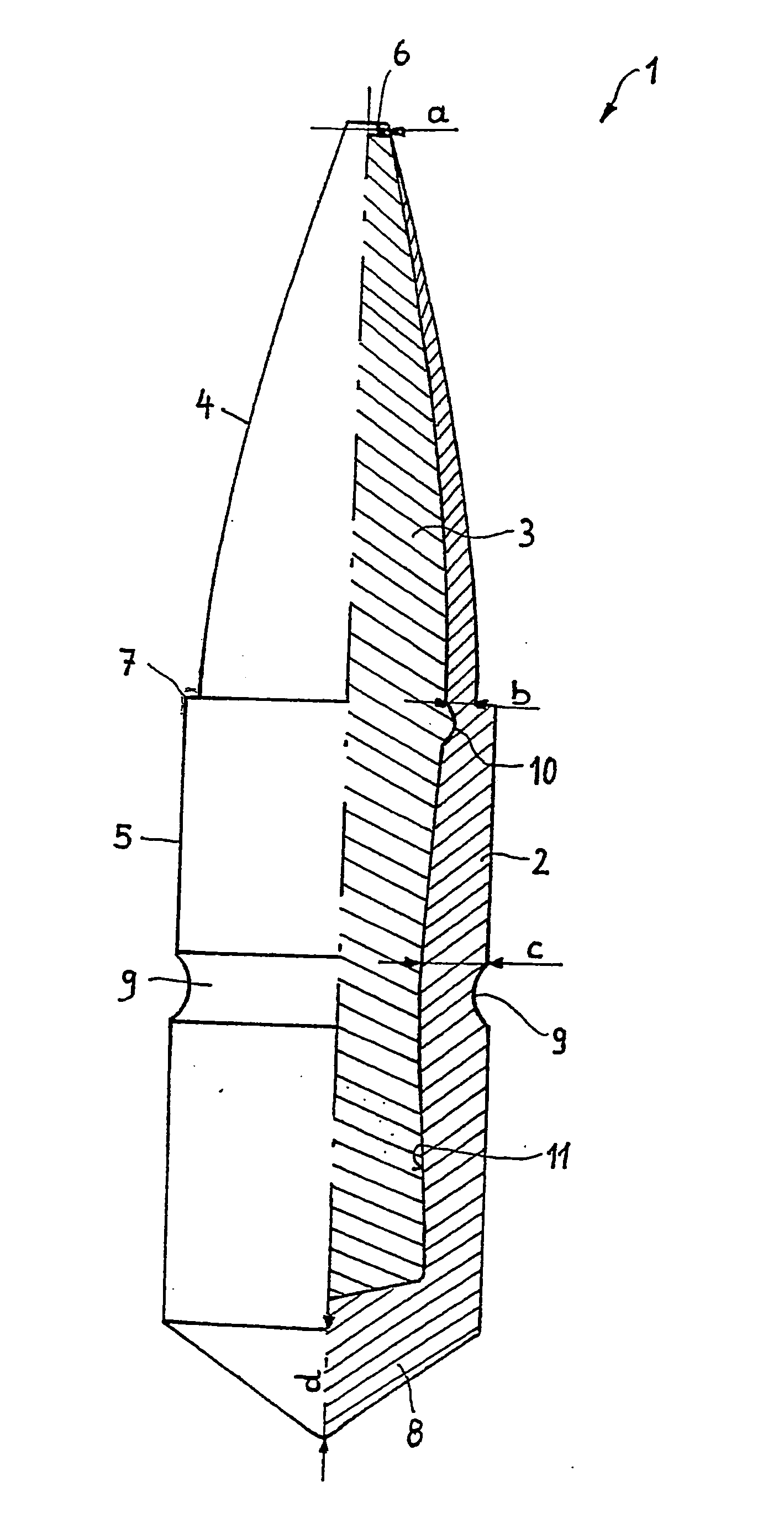 Rifle bullet for hunting purposes