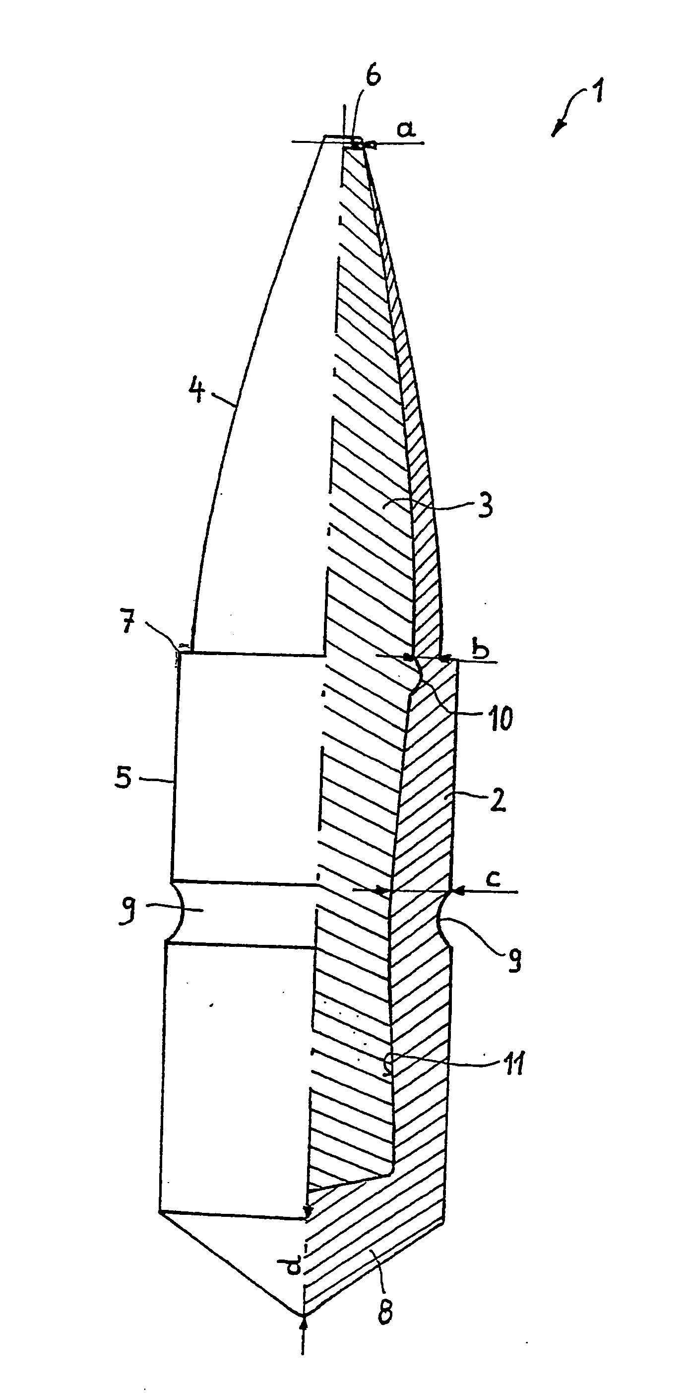 Rifle bullet for hunting purposes