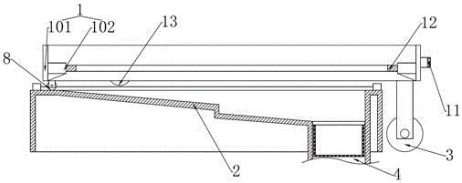 Drawer-type vegetable-serving water tank of automatic cooking equipment