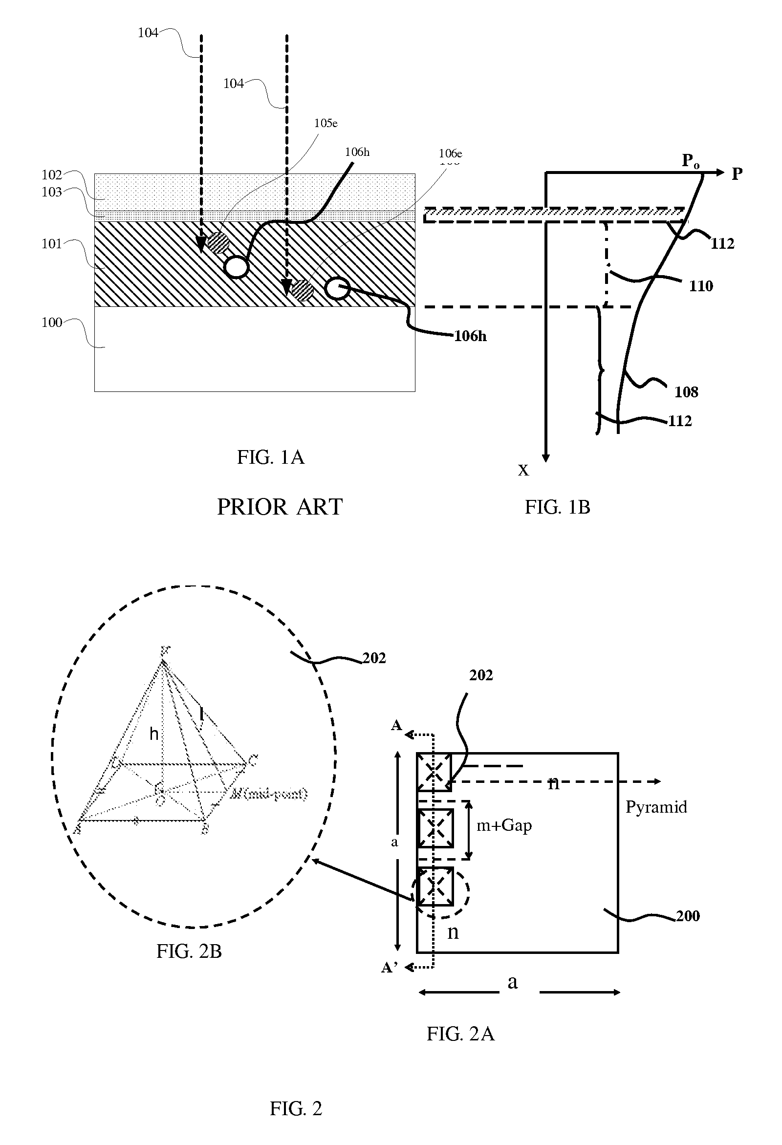 High efficiency photovoltaic cells with self concentrating effect