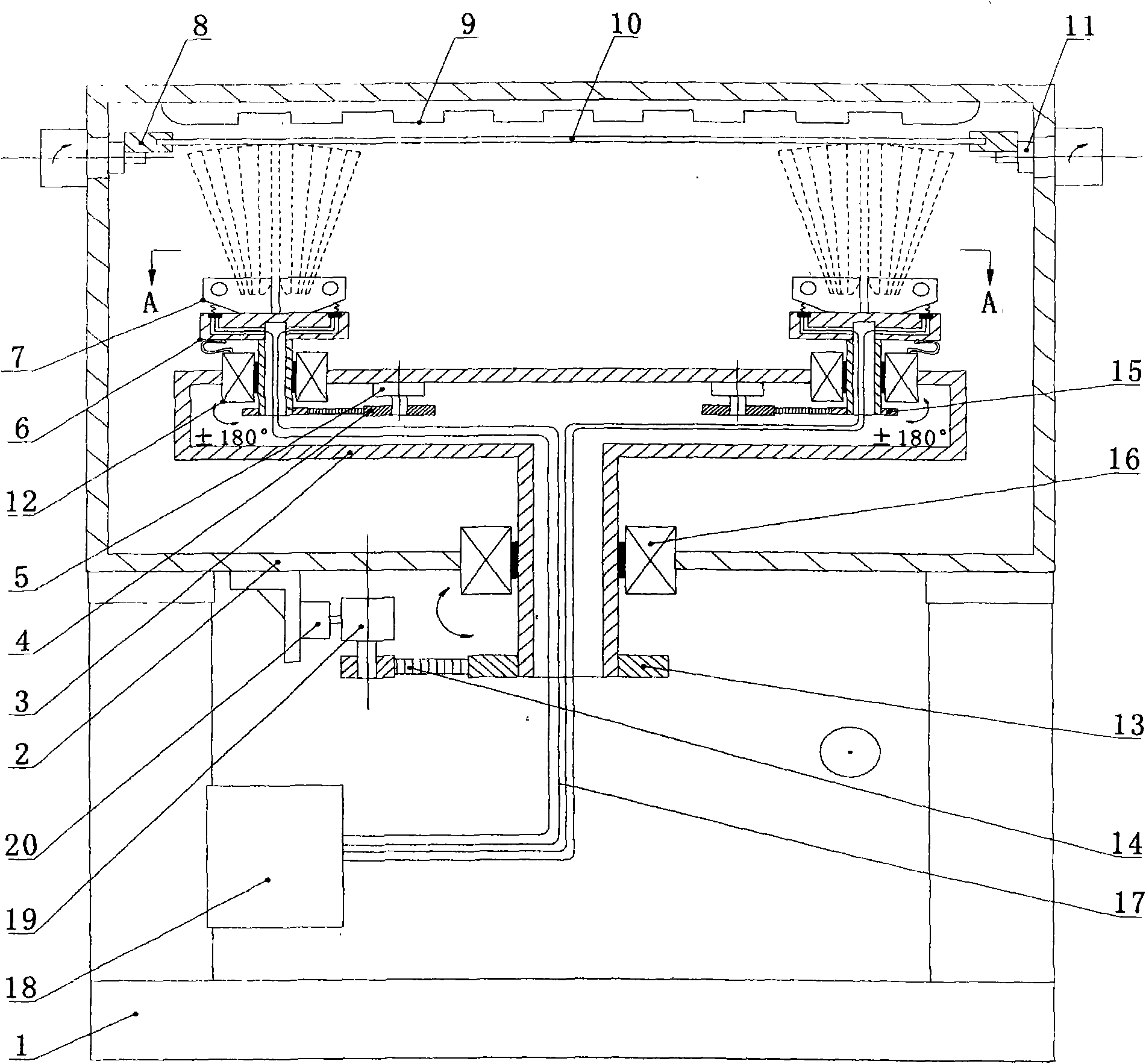 Method and device for preparing film by scanning and vapor deposition