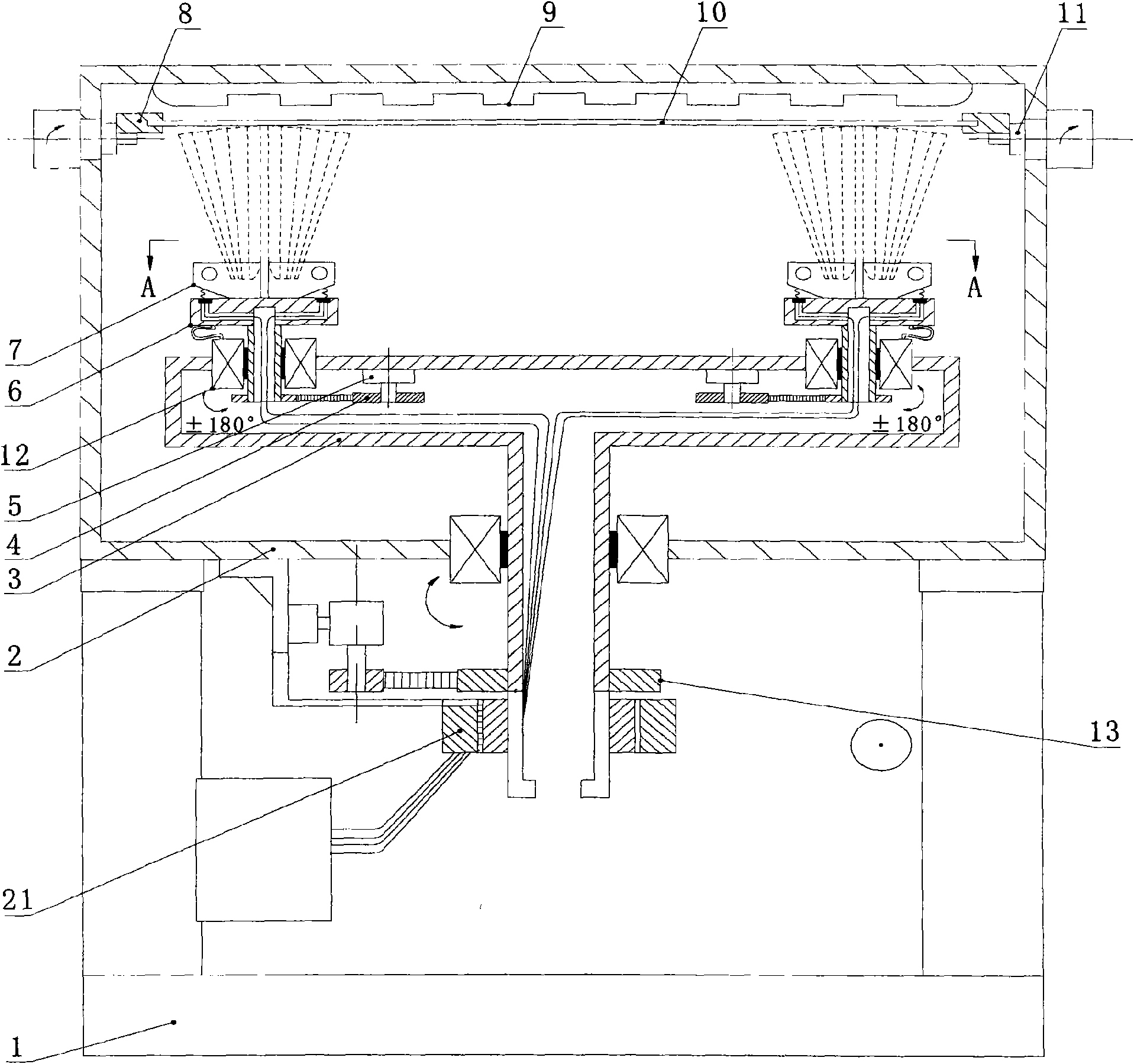 Method and device for preparing film by scanning and vapor deposition