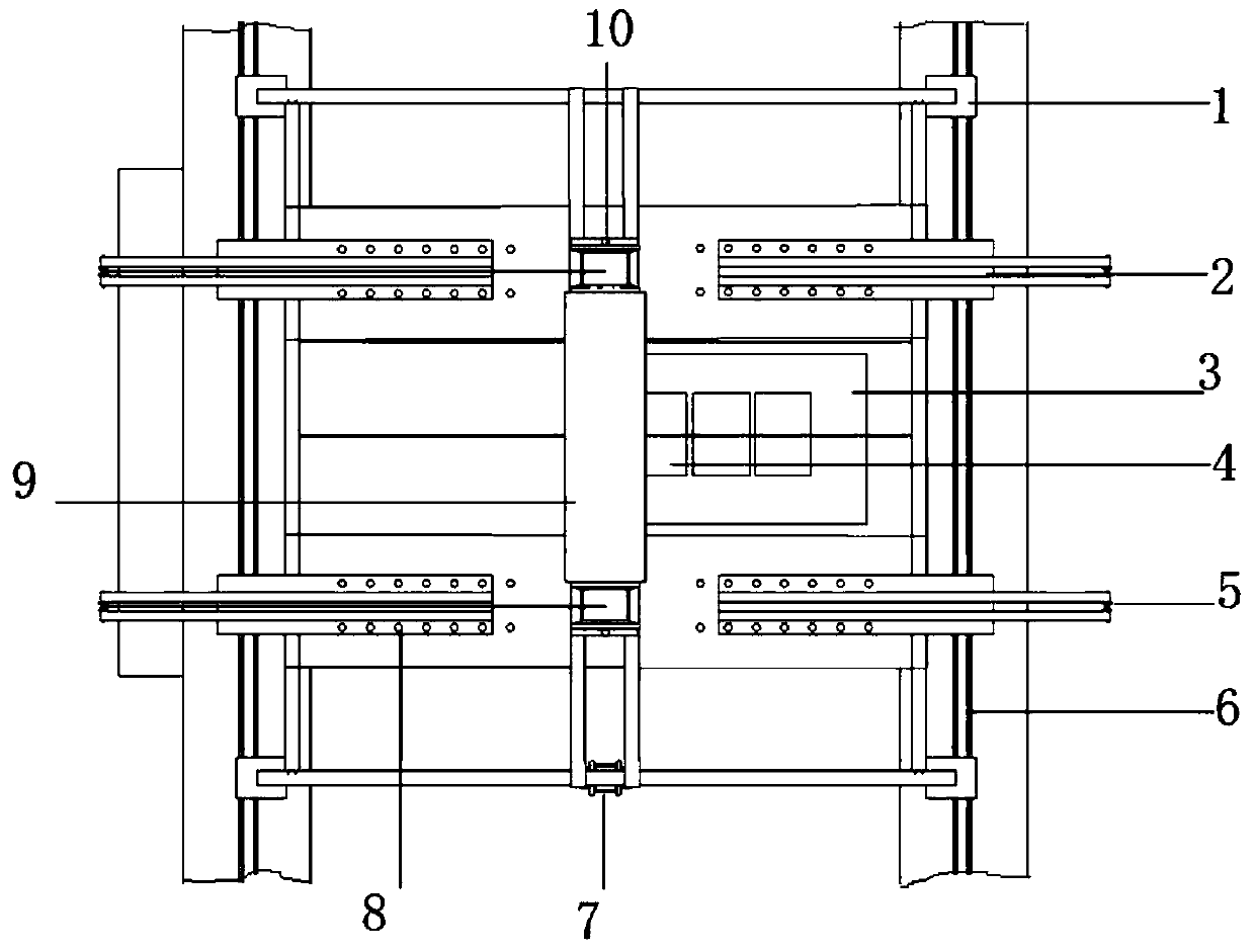 Attached hoisting and transporting device for dismantling concrete supporting beams and using method of attached hoisting and transporting device