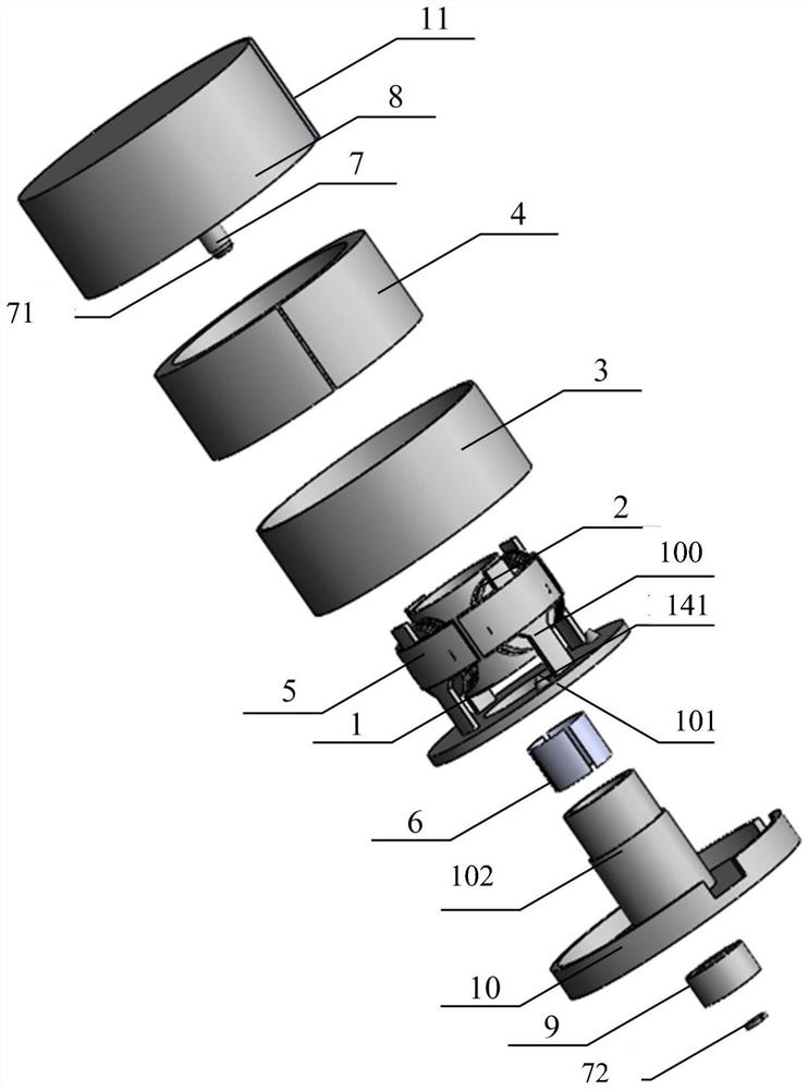 Electromagnetic rotary vibration energy collector