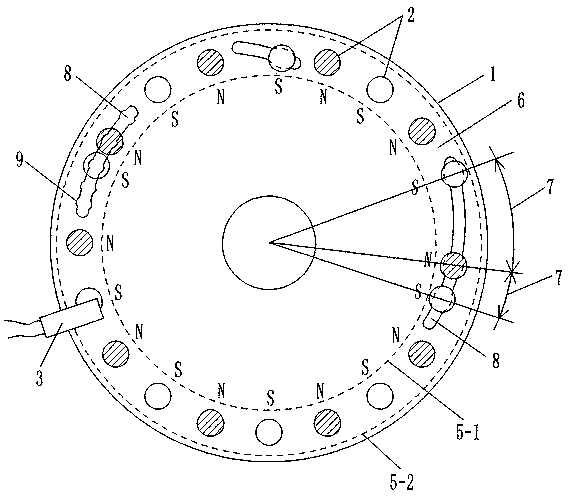 Sensor with a plurality of magnet blocks adjustable in position in shell