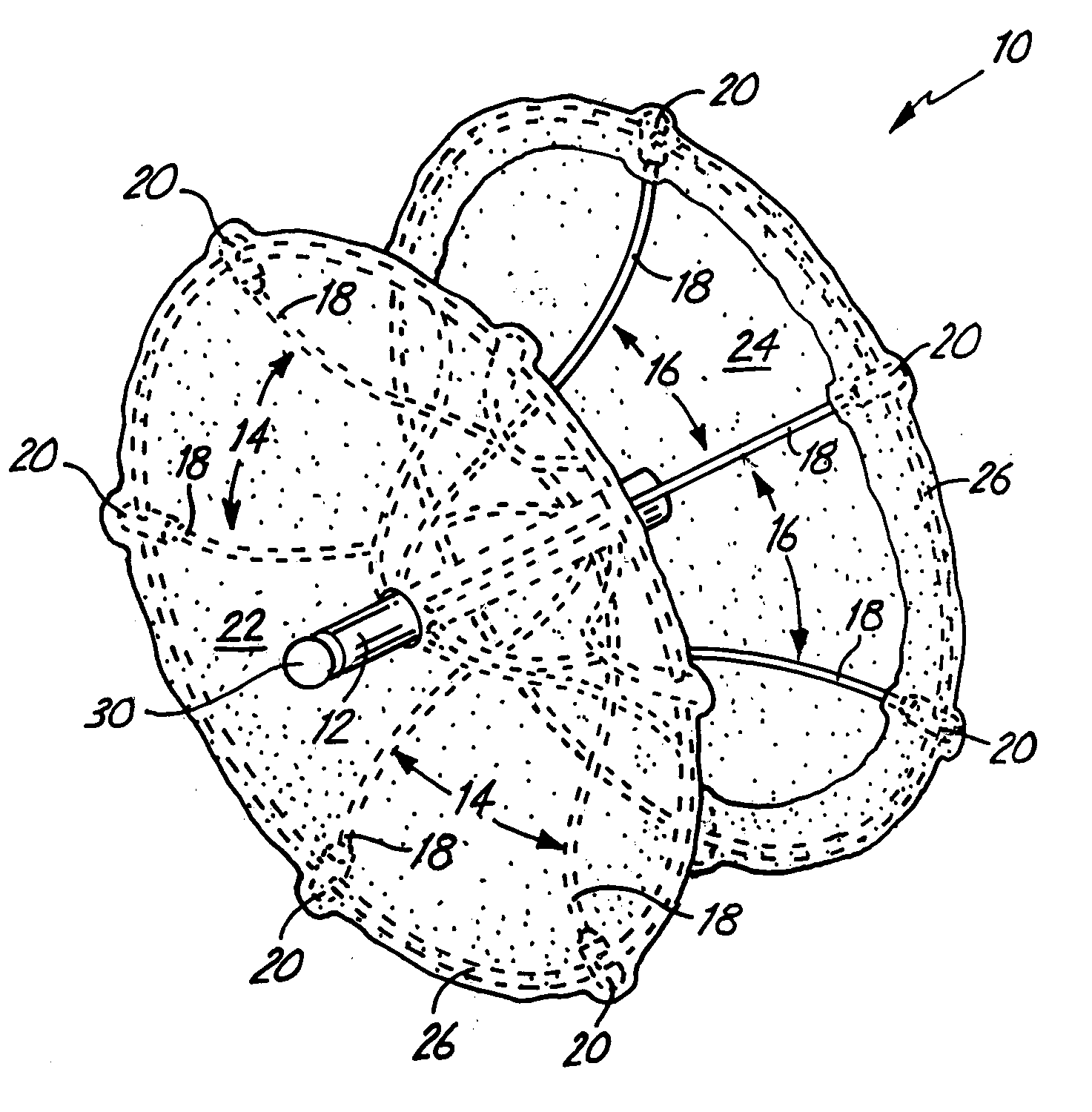 ASD closure device with self centering arm network