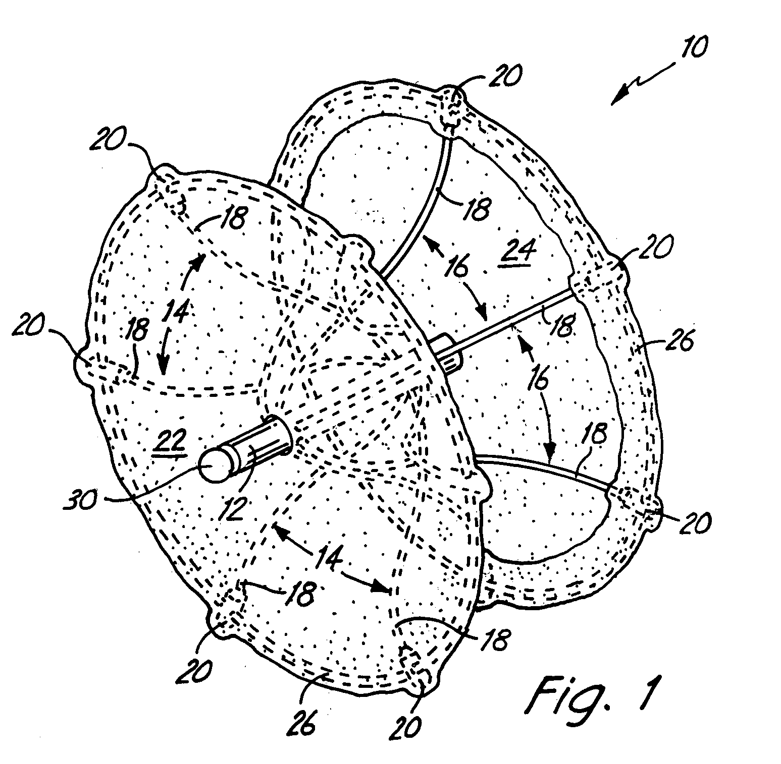 ASD closure device with self centering arm network