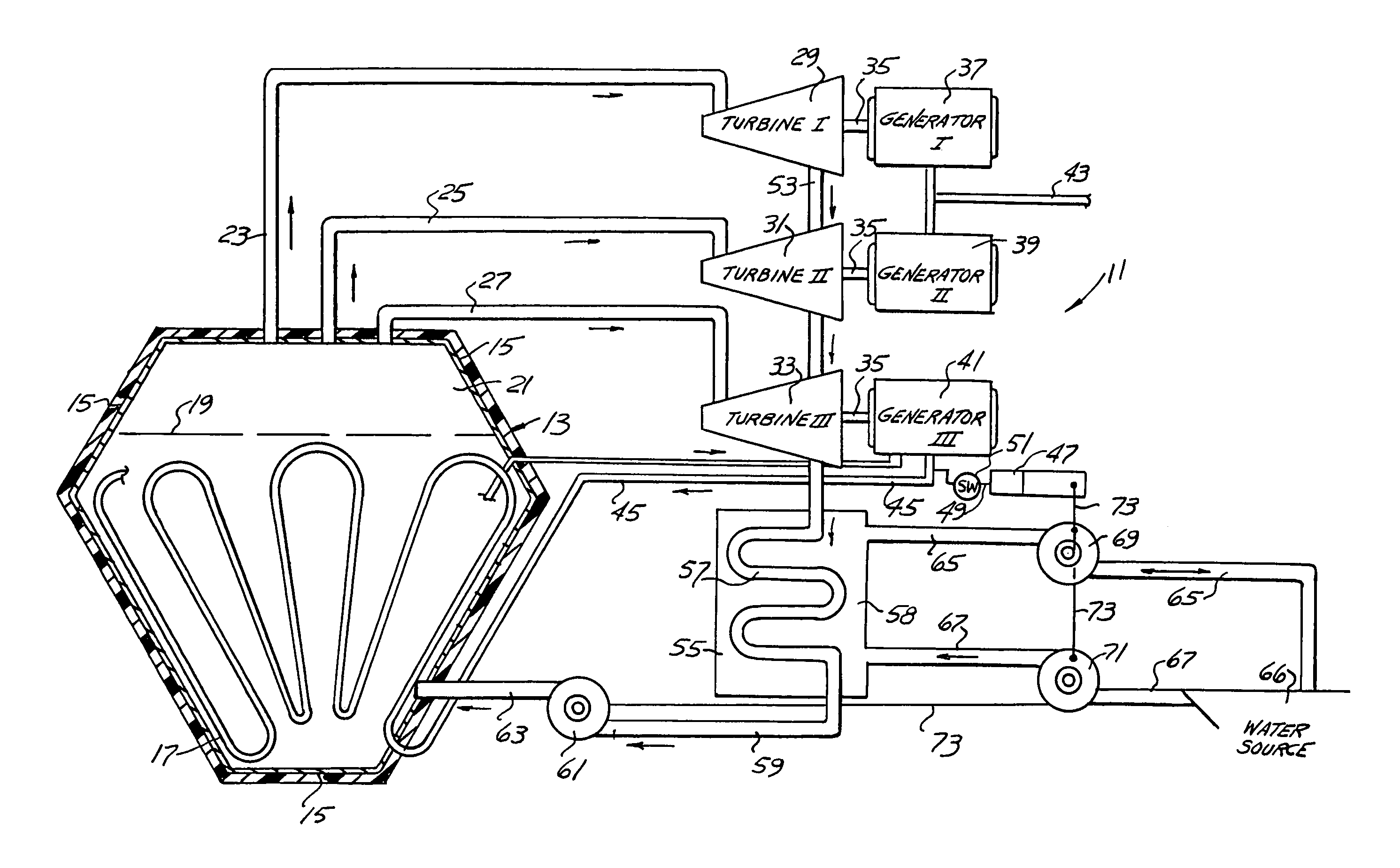 Electro-water reactor steam powered electric generator system